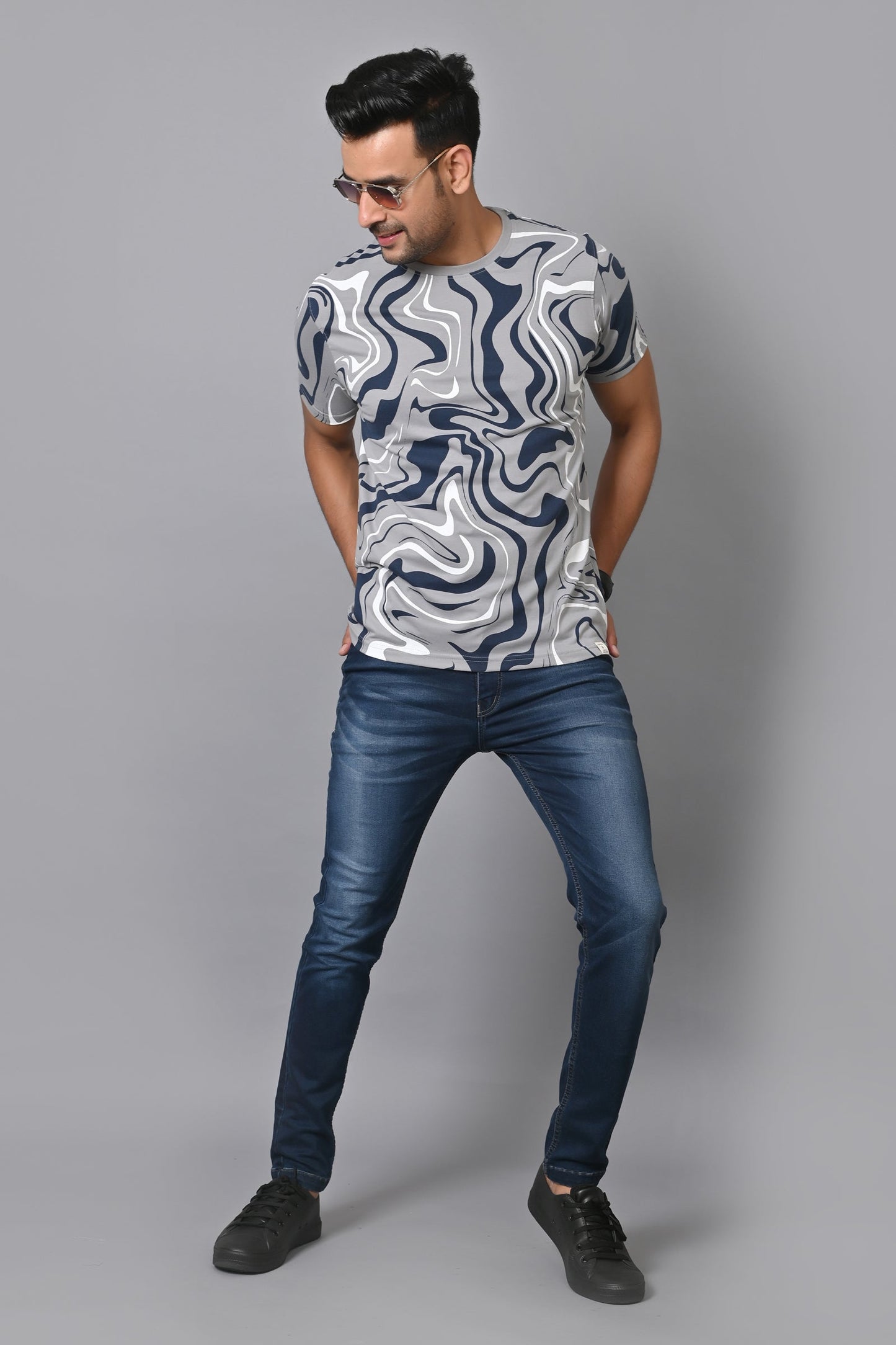 Arbour Men Printed Round Neck Cotton Blend Multicolor T-Shirt