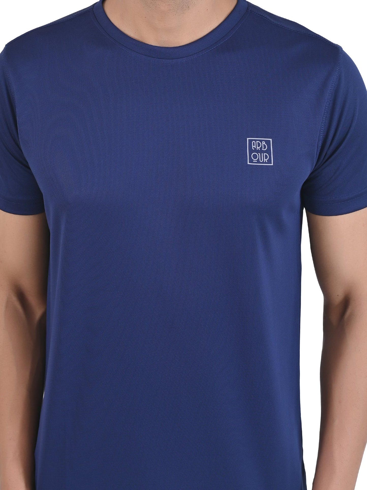 Arbour Men Solid Round Neck Polyester T-Shirt