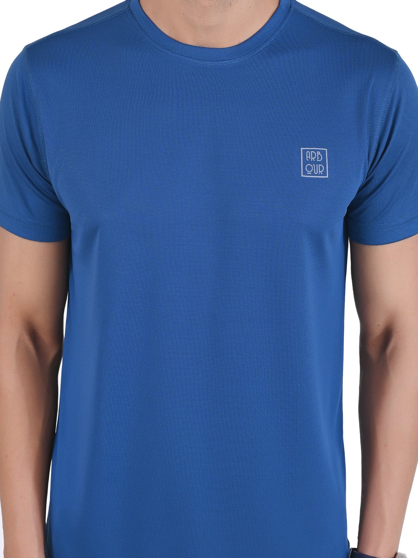 Arbour Men Solid Round Neck Polyester T-Shirt