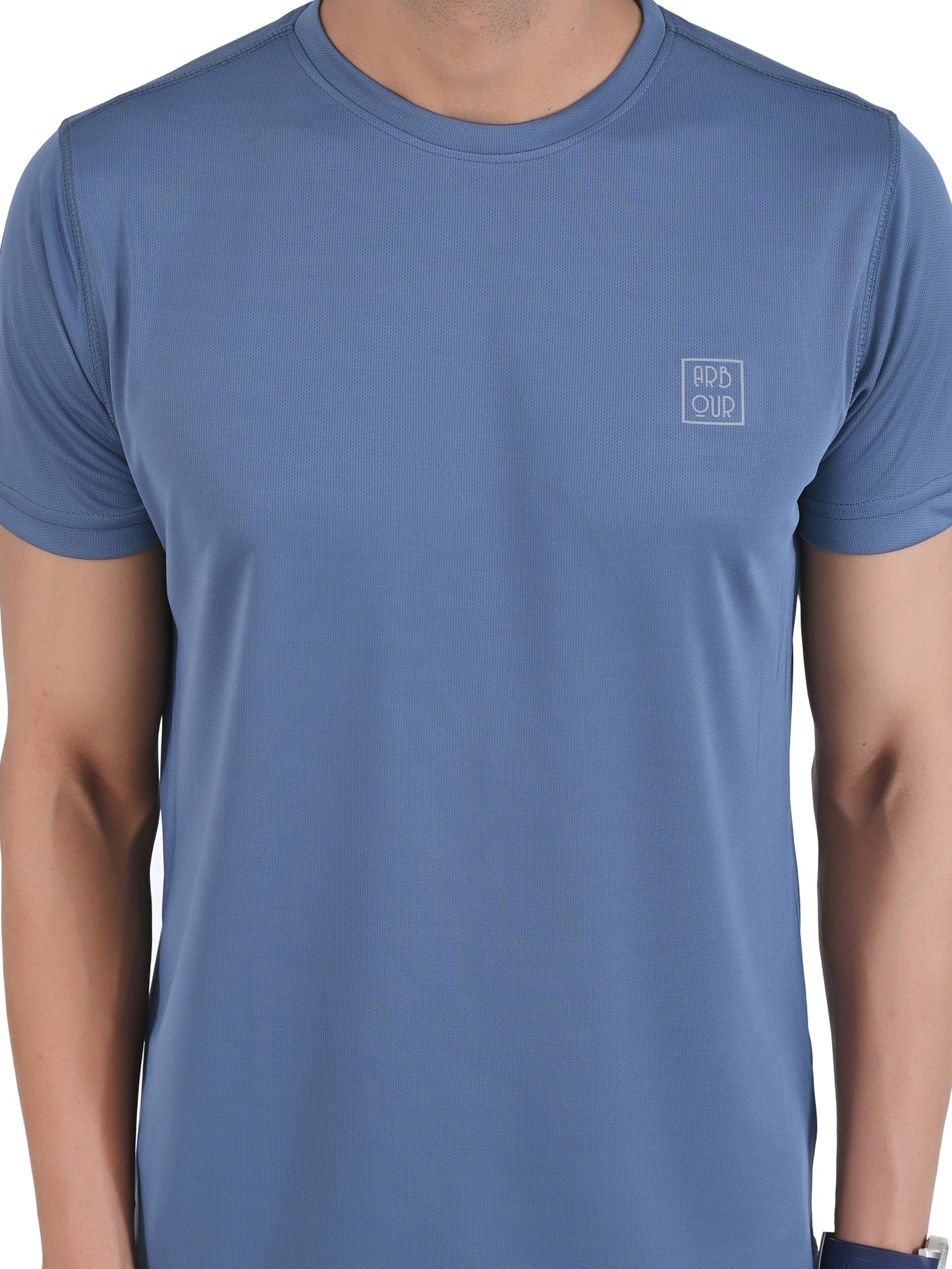 Arbour Men Solid Round Neck Polyester T-Shirt