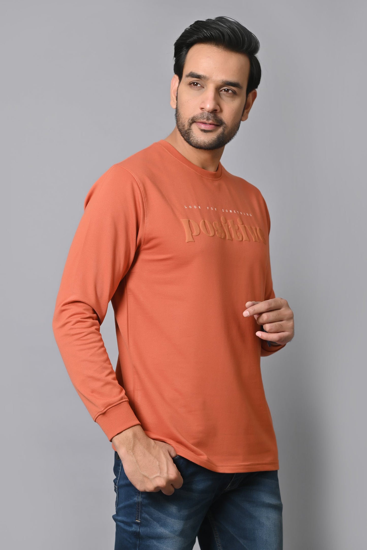 Arbour Men Round Neck Printed Full Sleeves T-Shirt