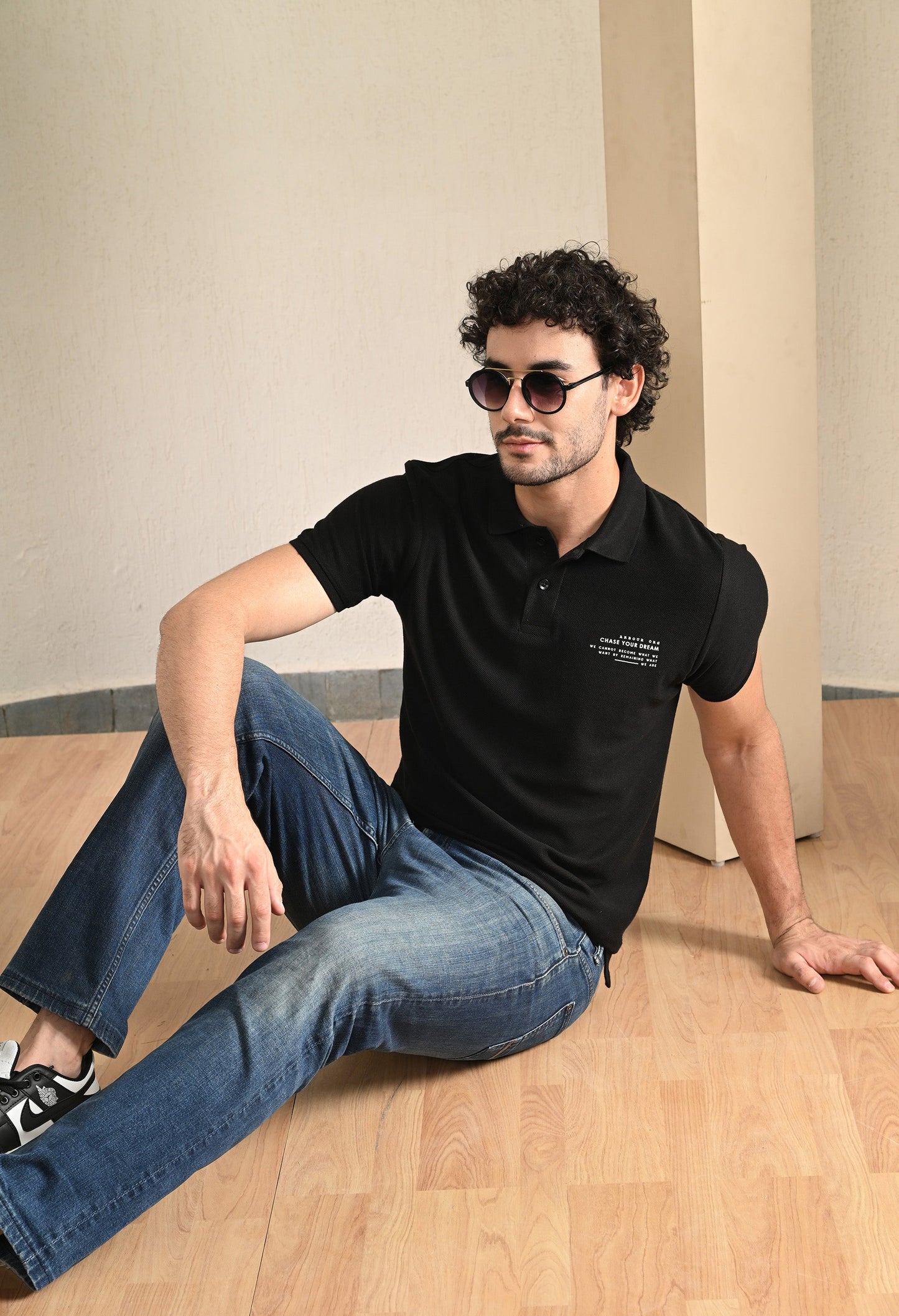 Arbour Men Polo Neck Solid Plain Slim Fit T-Shirt