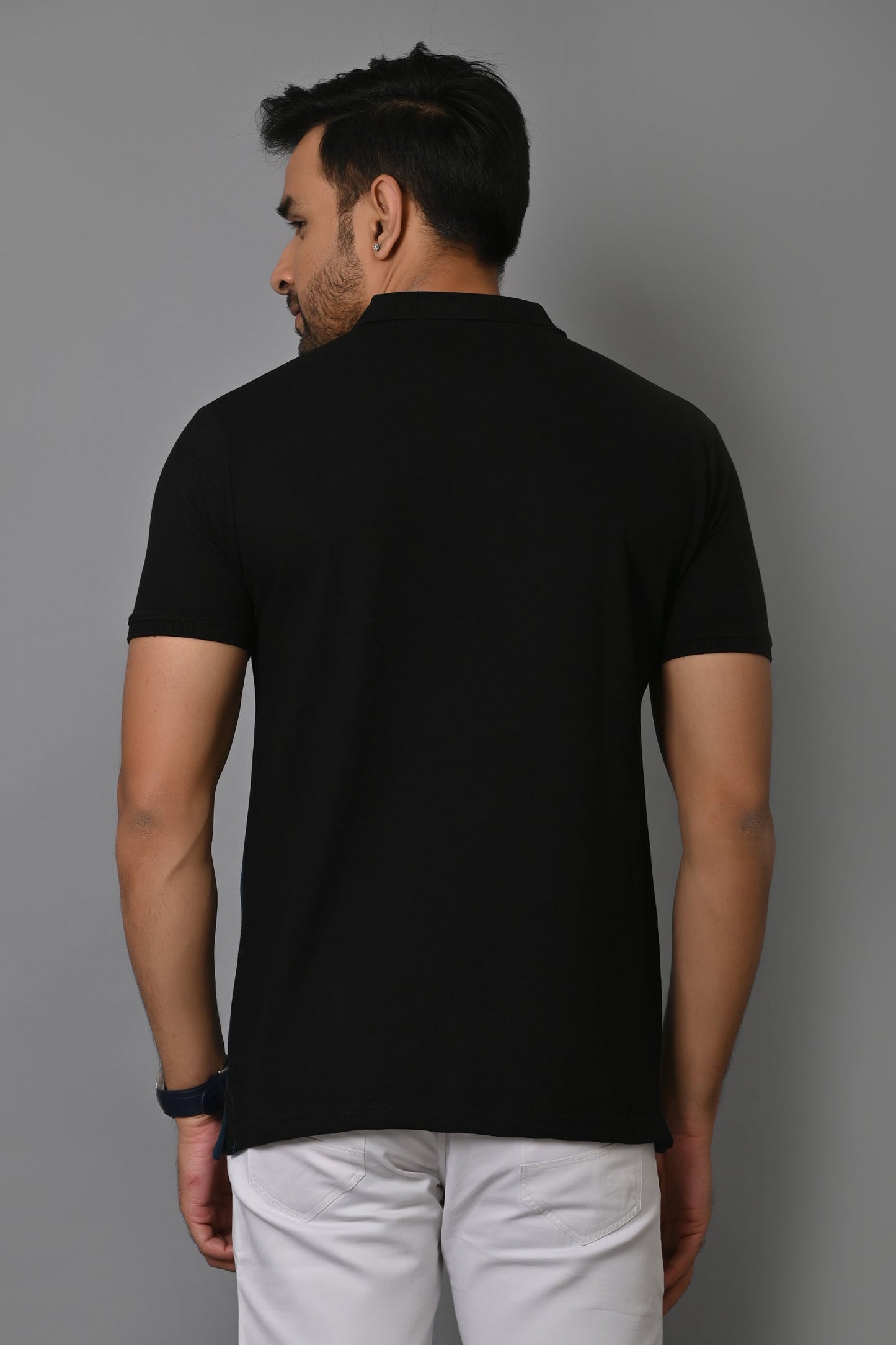 Arbour Men Colorblock Polo Neck Cotton Blend T-Shirt