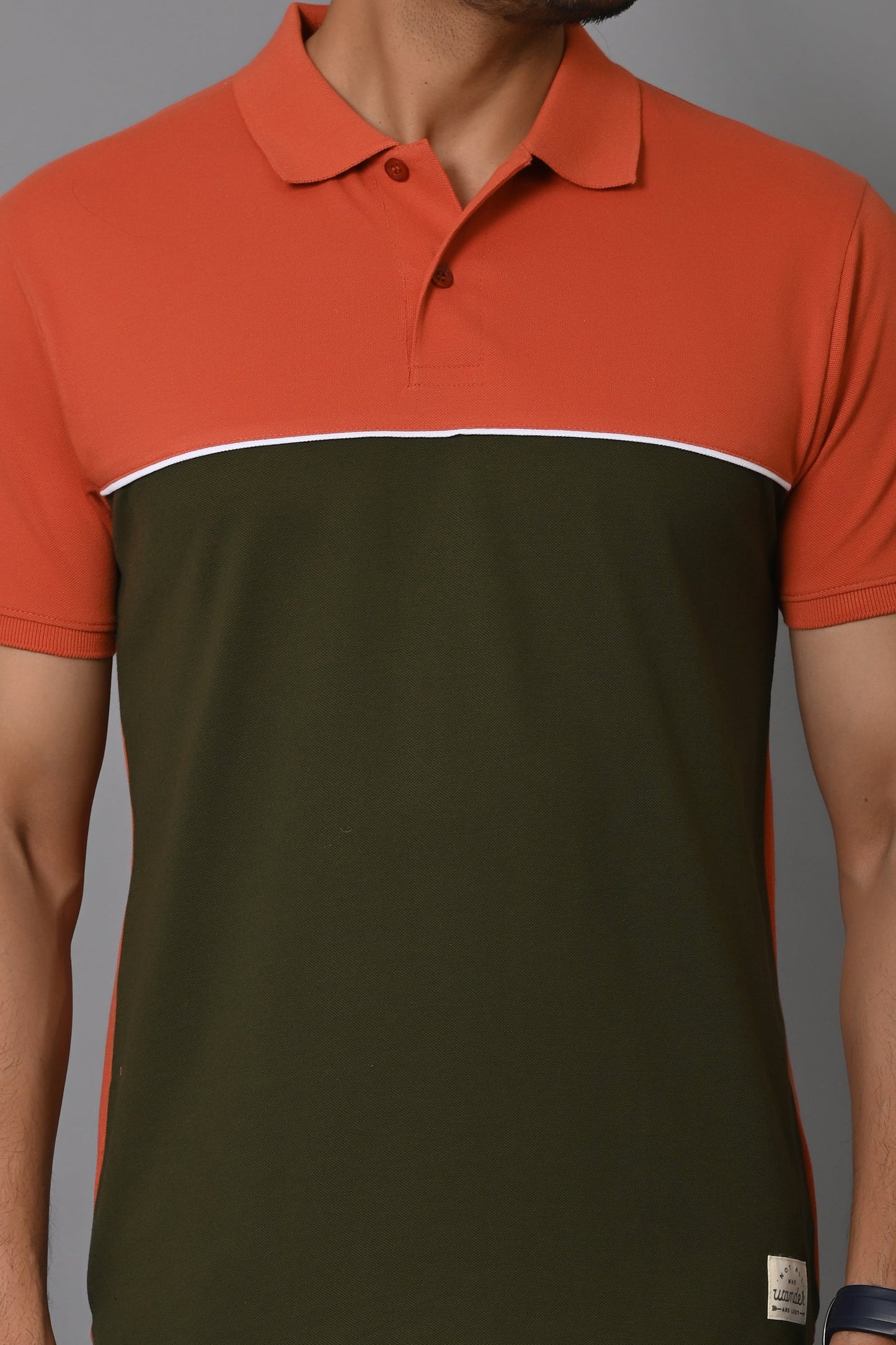 Arbour Men Colorblock Polo Neck Cotton Blend T-Shirt