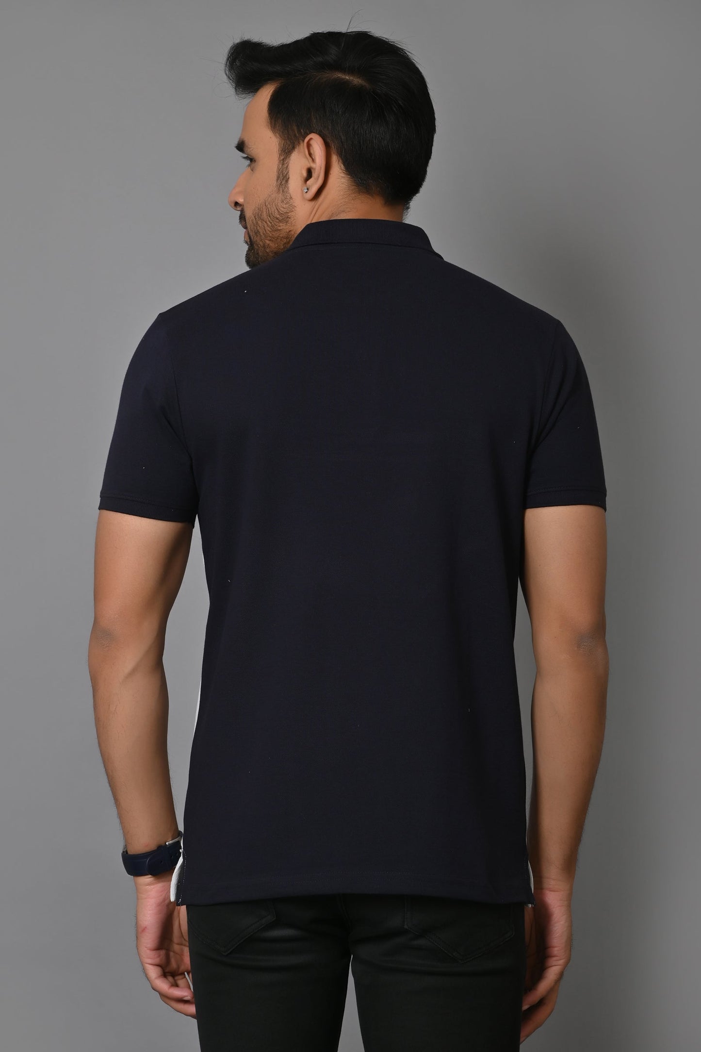 Arbour Men Colorblock Polo Neck Cotton Blend T-Shirt