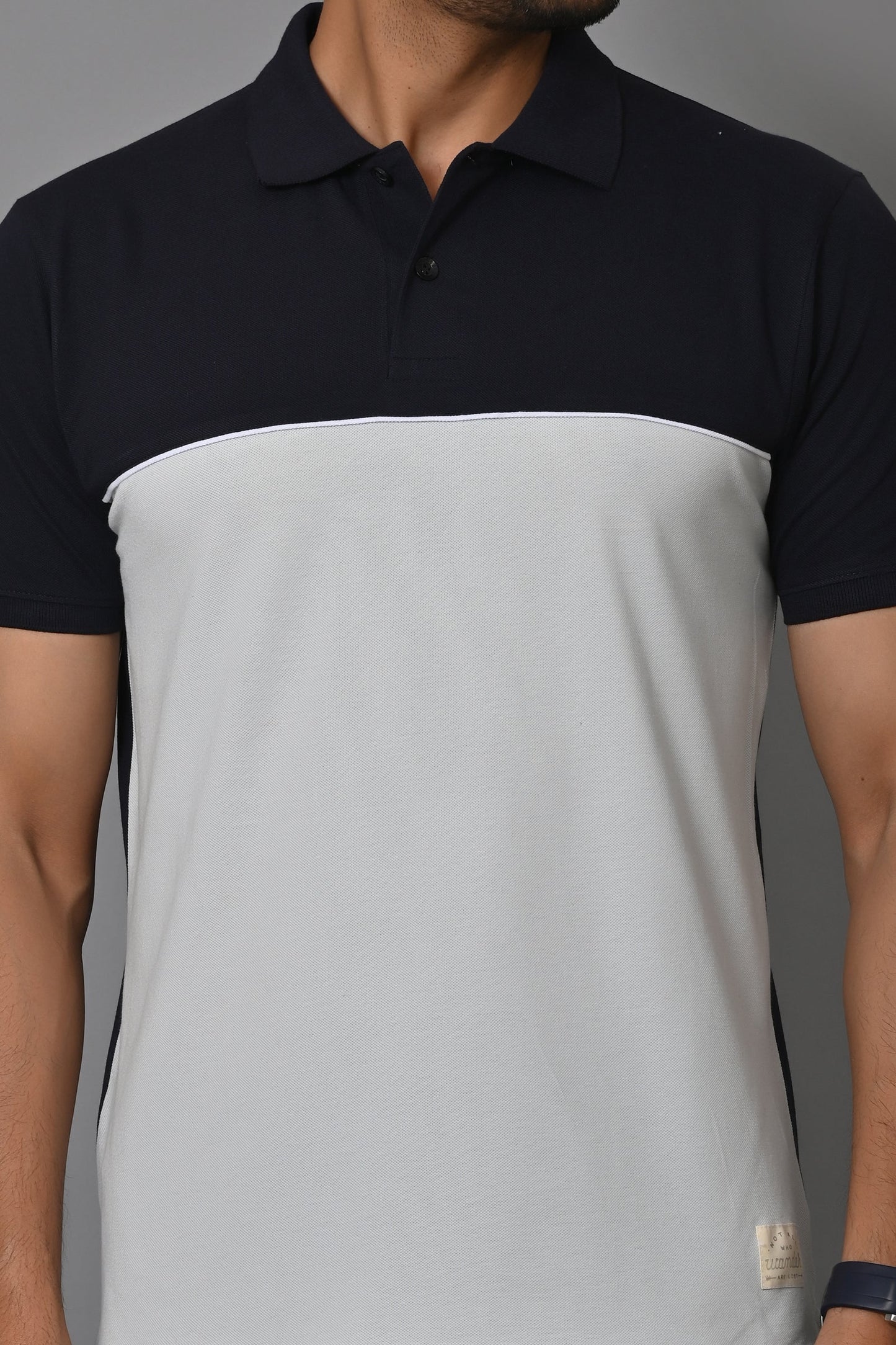 Arbour Men Colorblock Polo Neck Cotton Blend T-Shirt
