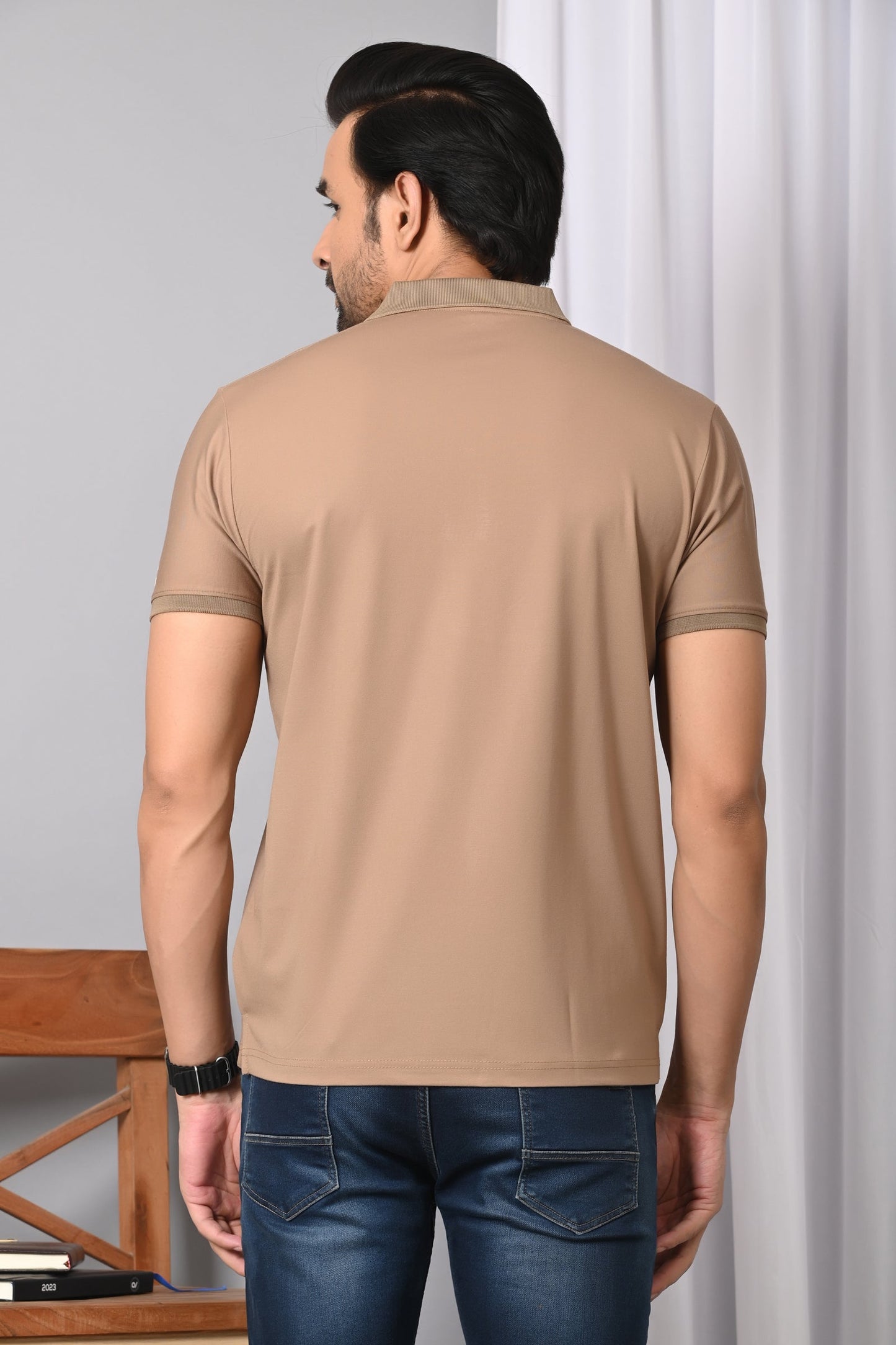 Arbour Men Polo Neck Stripes Half Sleeves T-Shirt