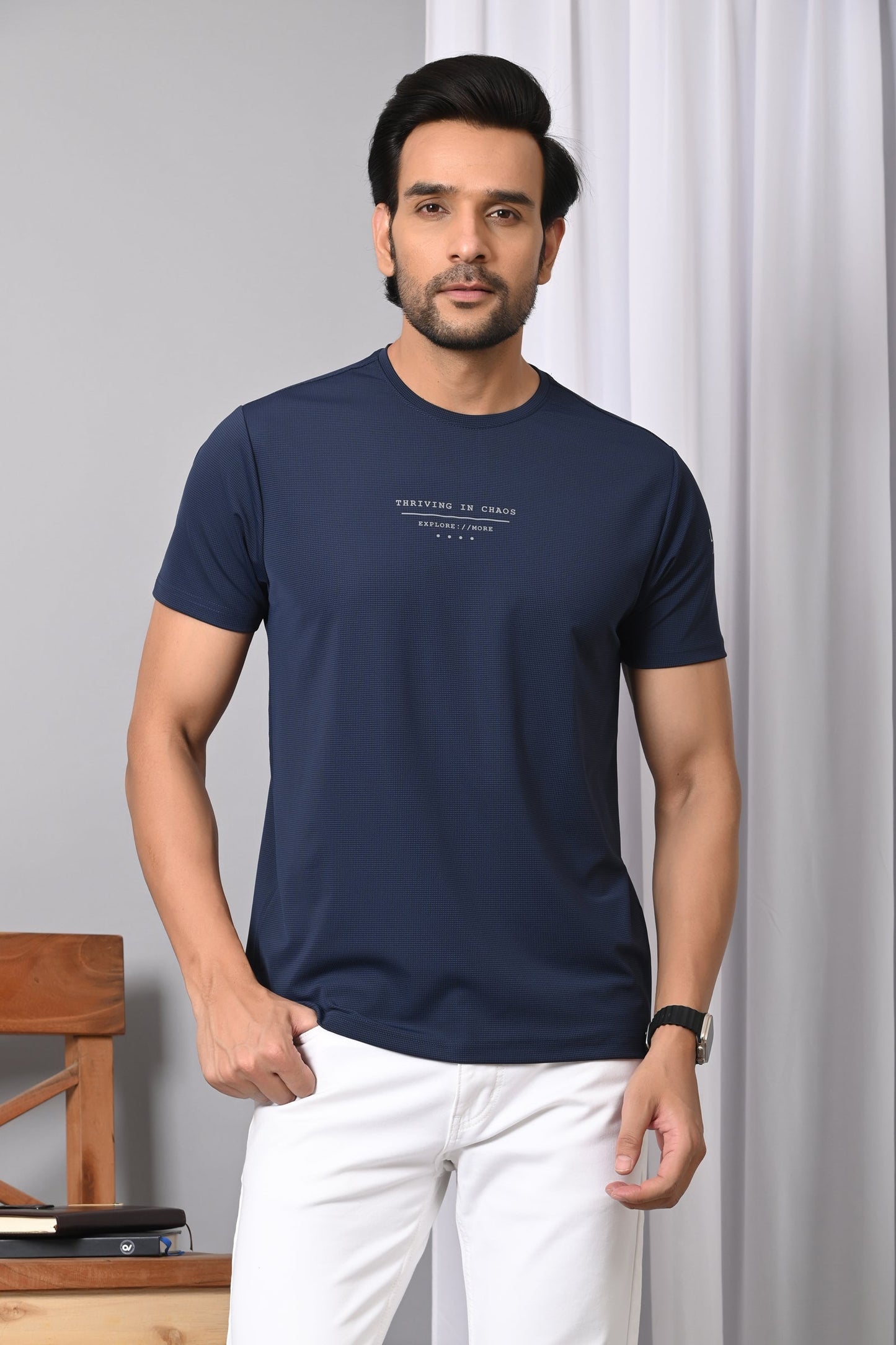 Arbour Men Round Neck Solid Slim Fit Half Sleeves T-Shirt
