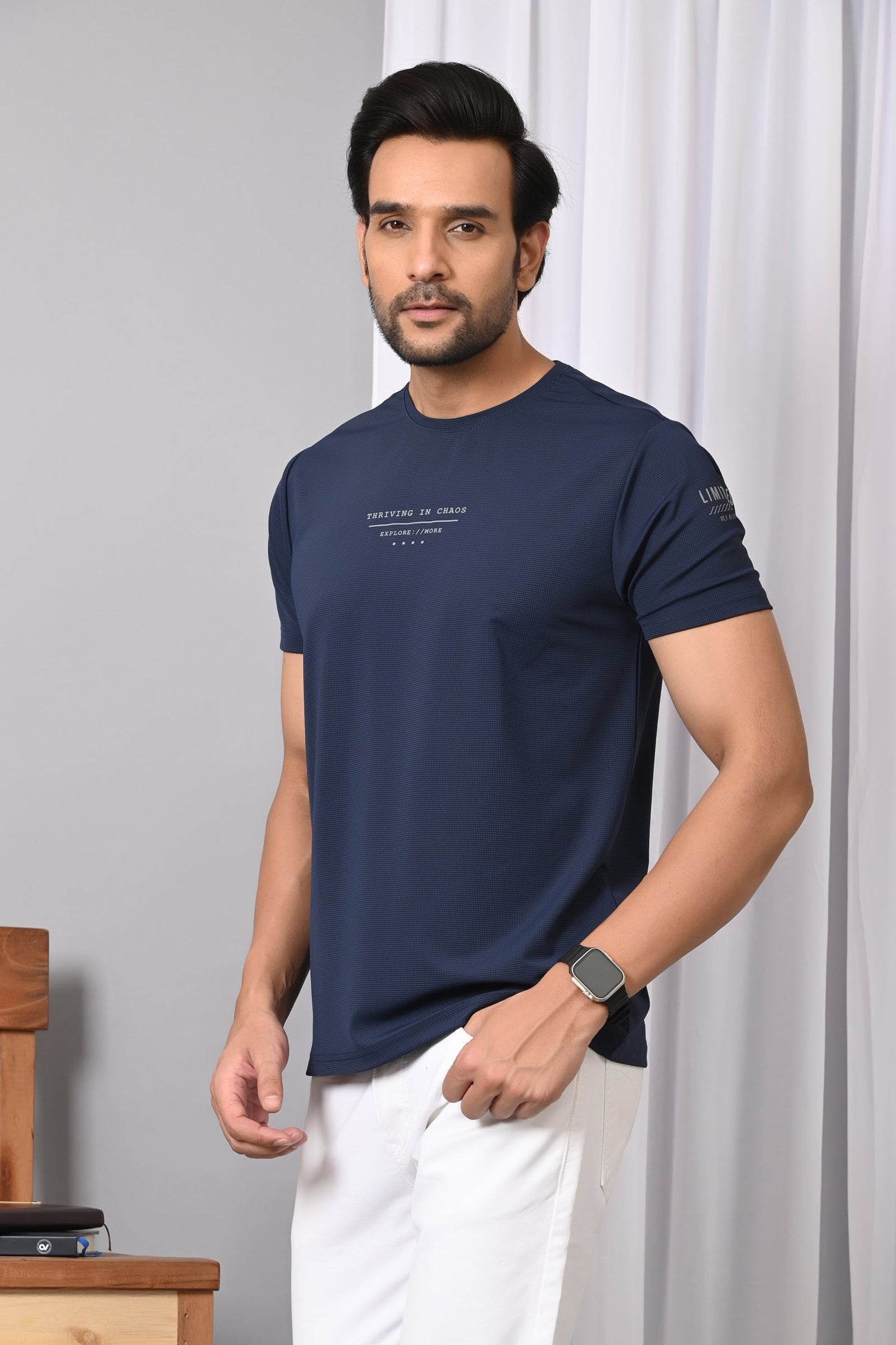 Arbour Men Round Neck Solid Slim Fit Half Sleeves T-Shirt