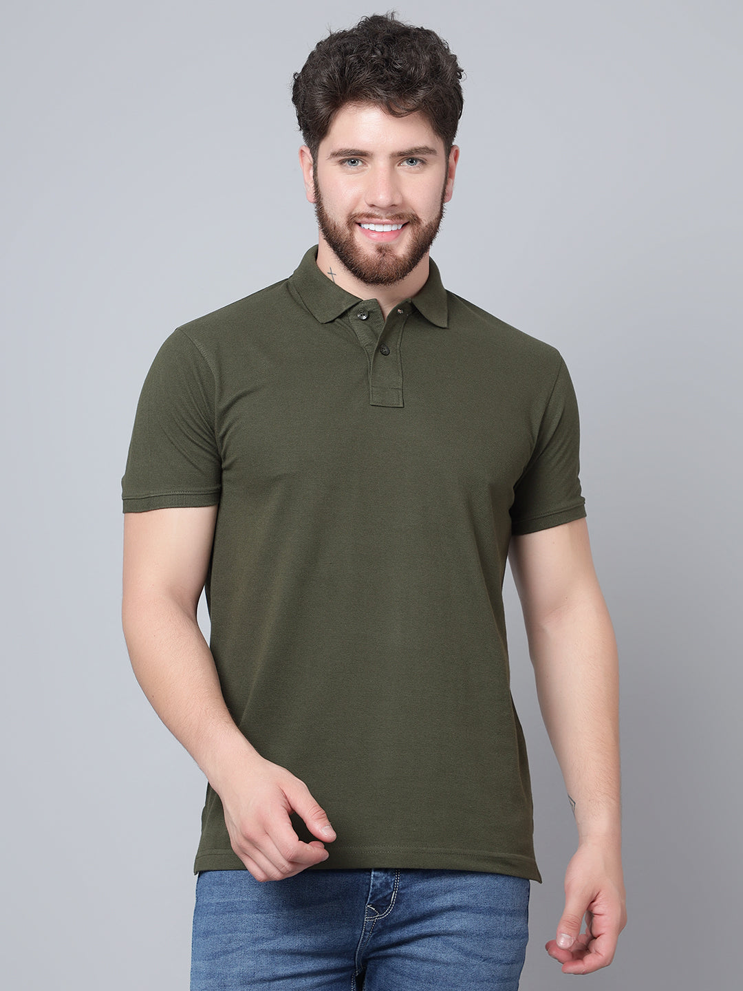 Arbour Men Polo Neck Plain Solid half Sleeves T-Shirt