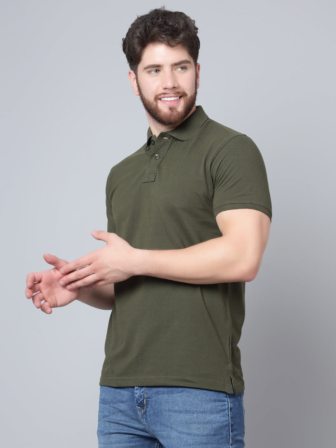 Arbour Men Polo Neck Plain Solid half Sleeves T-Shirt