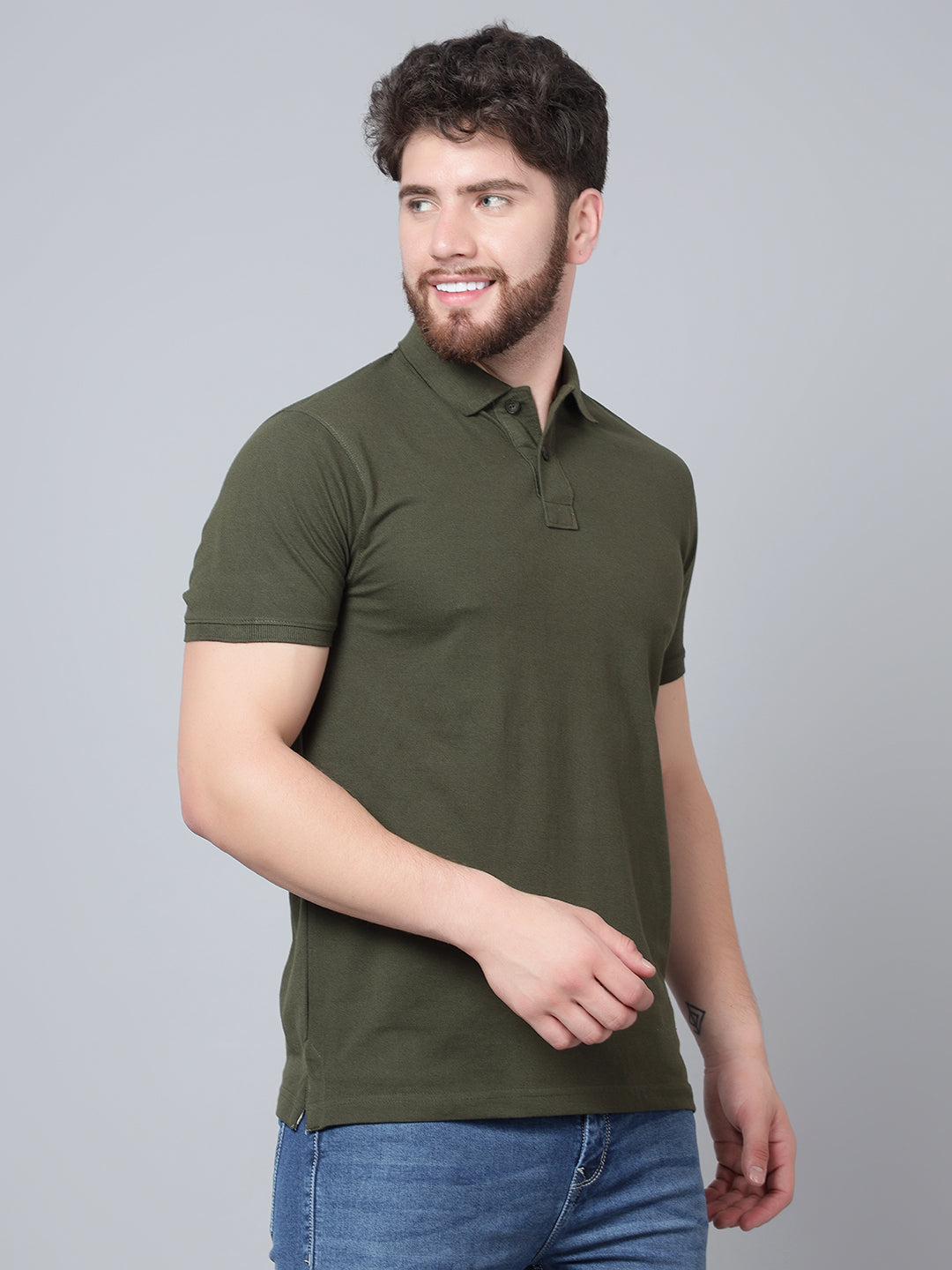 Arbour Men Polo Neck Plain Solid half Sleeves T-Shirt