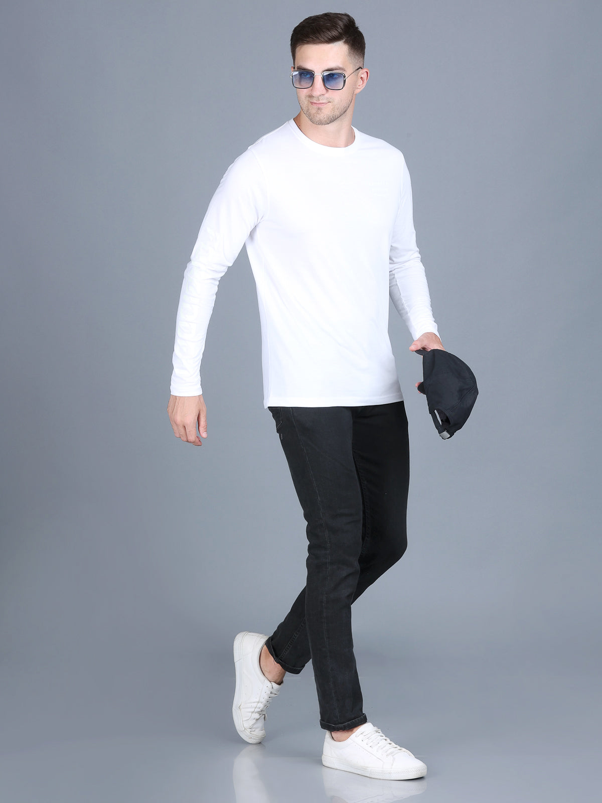 Arbour Men Round Neck Slim Fit Full Sleeves T-Shirt