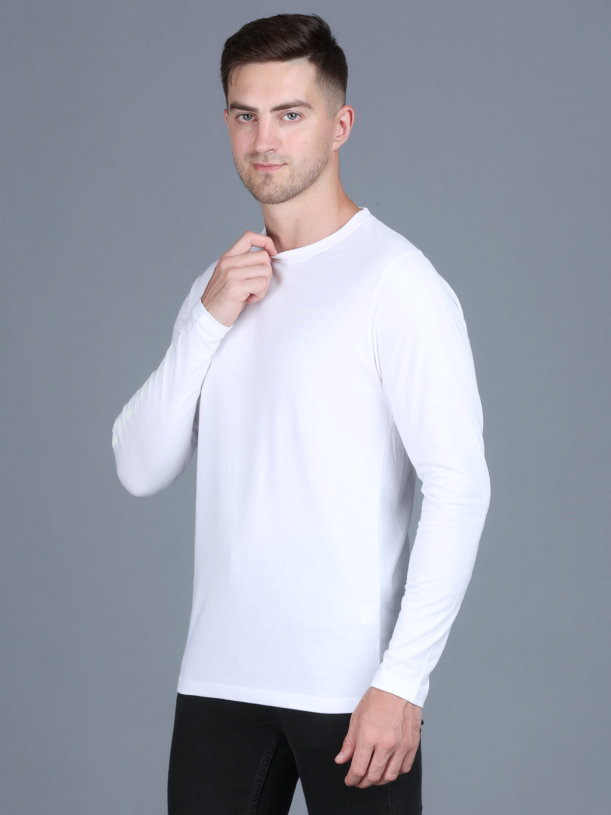 Arbour Men Round Neck Slim Fit Full Sleeves T-Shirt