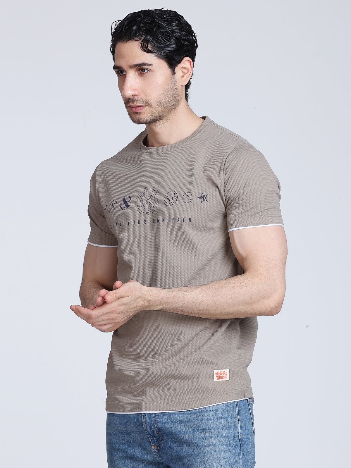 Arbour Men Round Neck Printed Half Sleeves T-Shirt