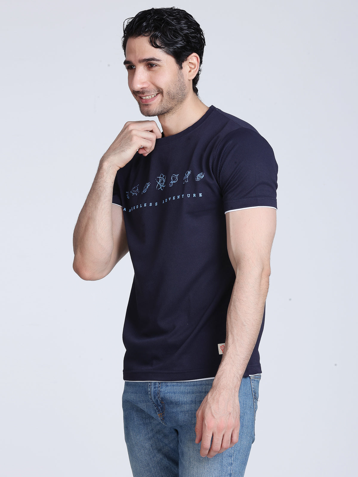 Arbour Men Round Neck Printed Half Sleeves T-Shirt