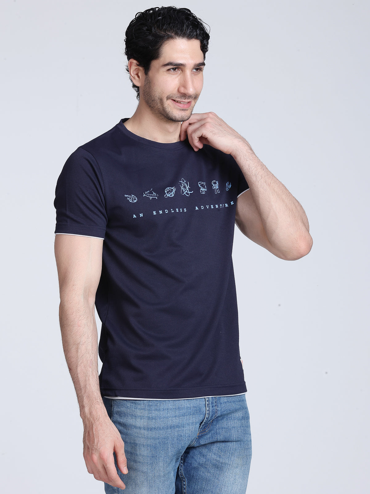 Arbour Men Round Neck Printed Half Sleeves T-Shirt