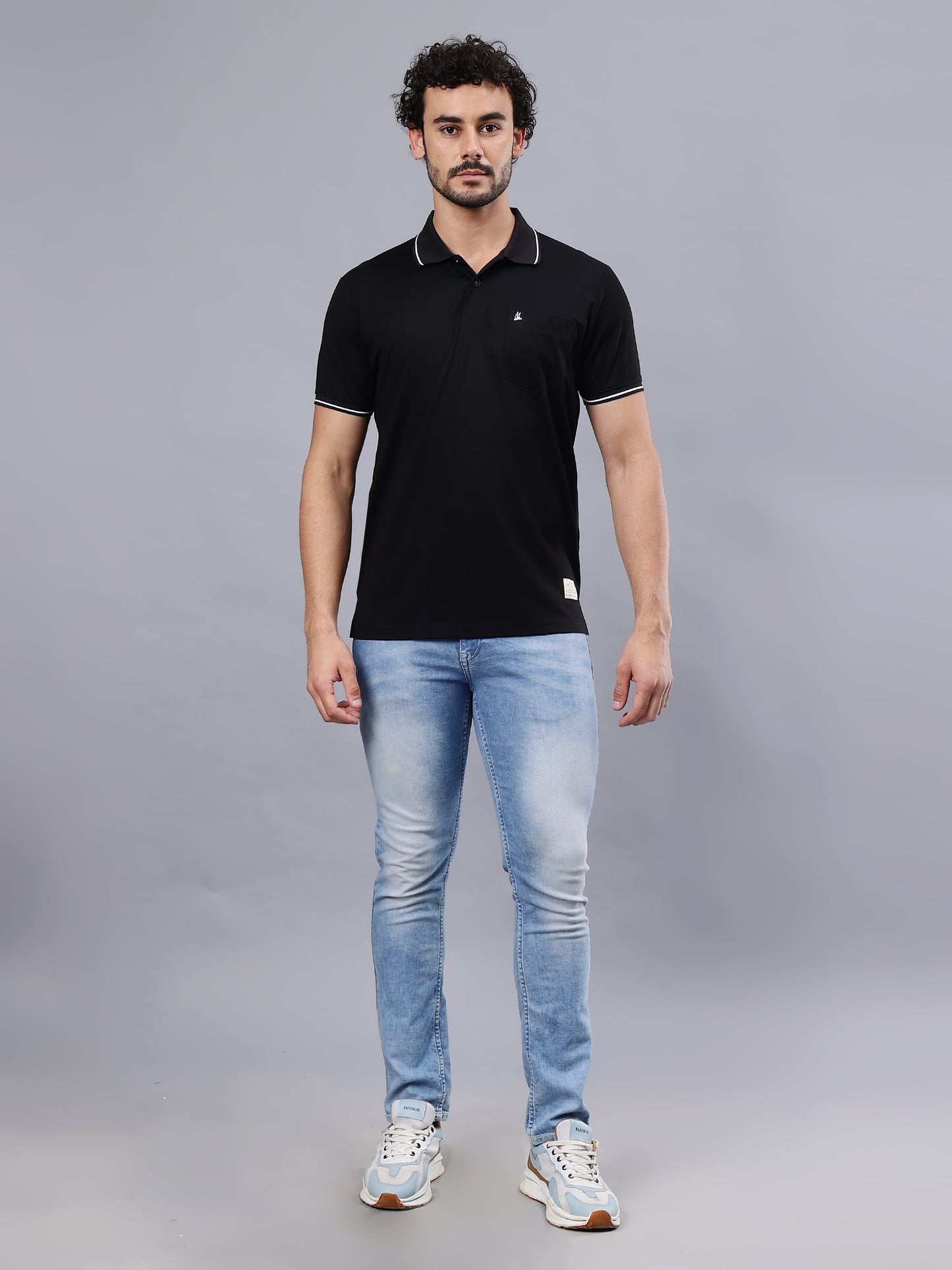 Arbour Men Polo Neck Solid Pocket Half Sleeves T-Shirt