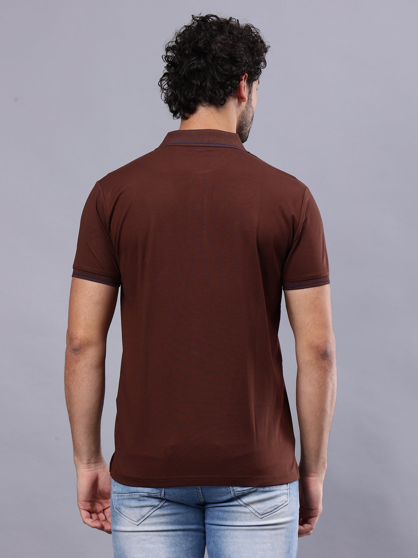 Arbour Men Polo Neck Solid Pocket Half Sleeves T-Shirt