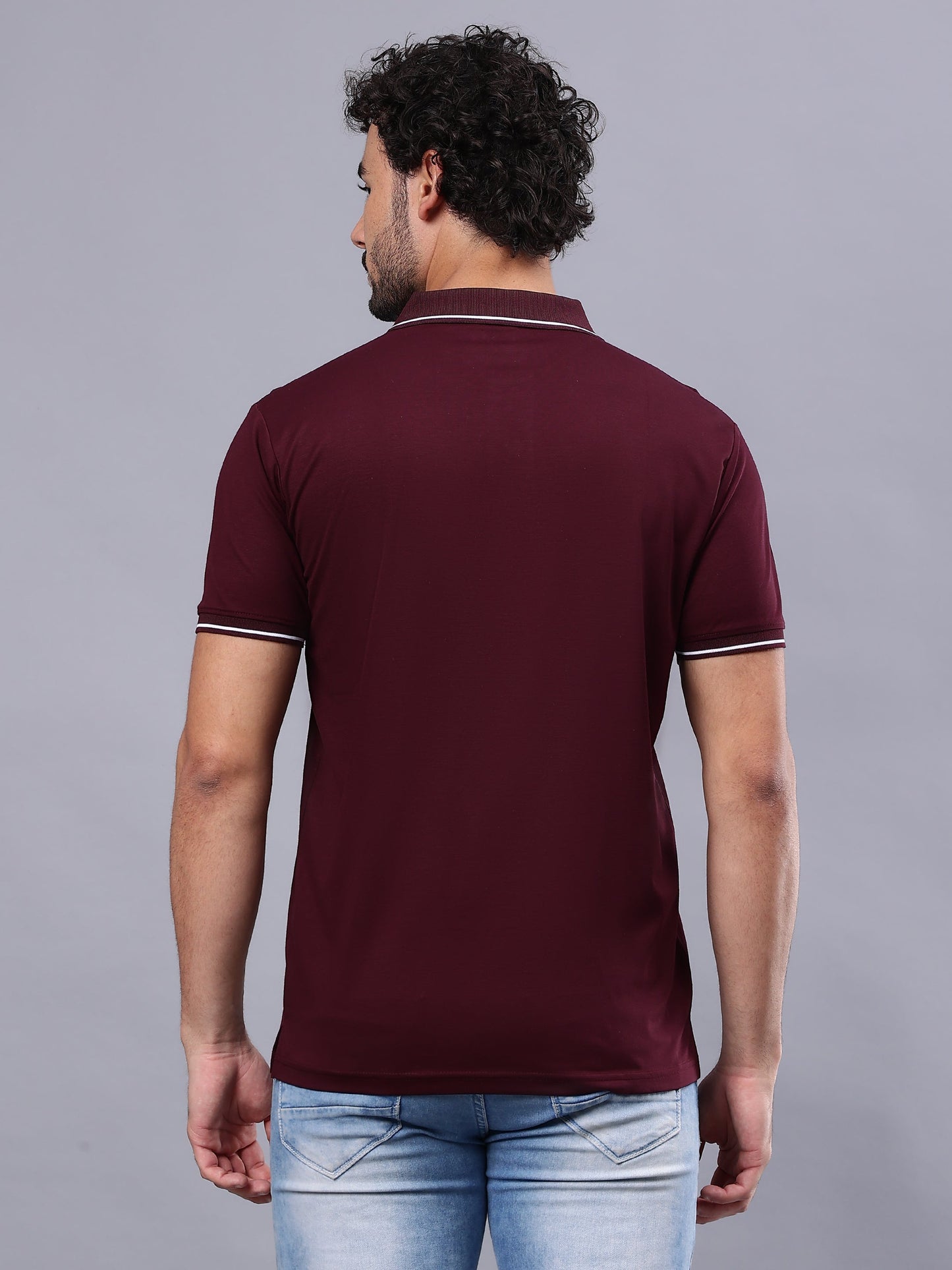 Arbour Men Polo Neck Solid Pocket Half Sleeves T-Shirt