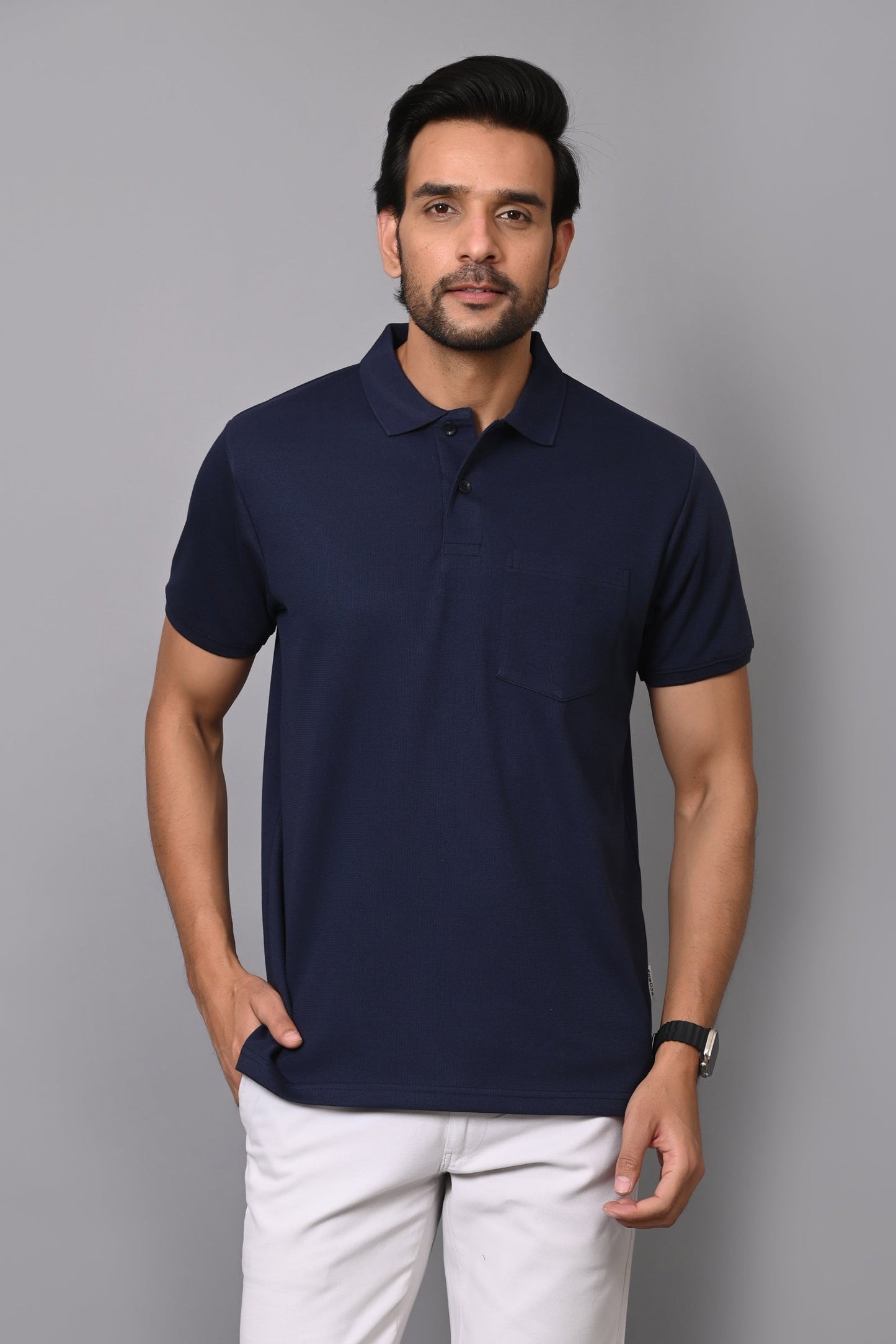 Arbour Men Polo Neck Pocket Cotton Half Sleeves T-Shirt