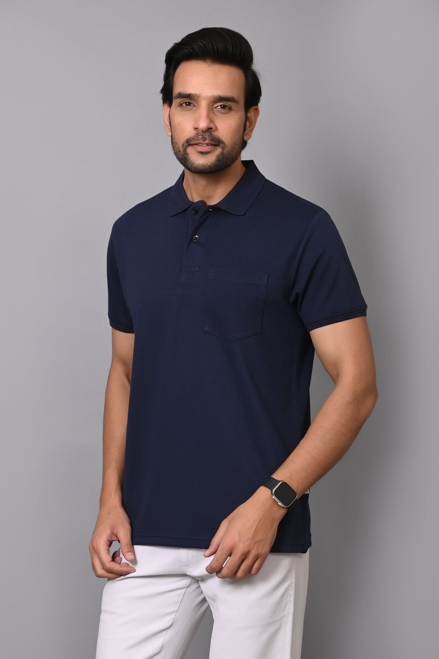 Arbour Men Polo Neck Pocket Cotton Half Sleeves T-Shirt