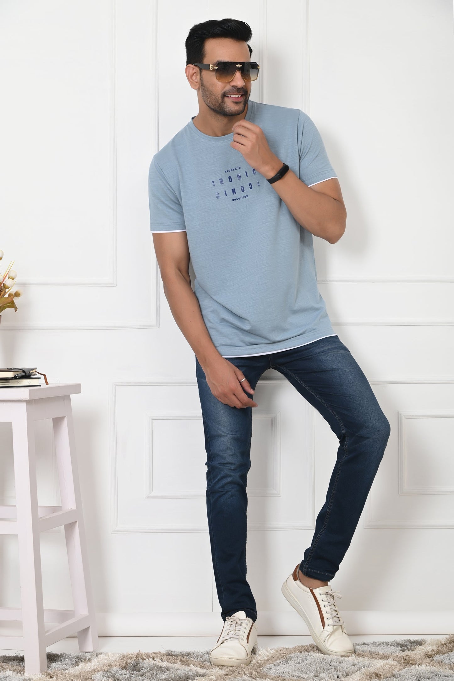 Arbour Men Round Neck Stylish Slim Fit T-Shirt