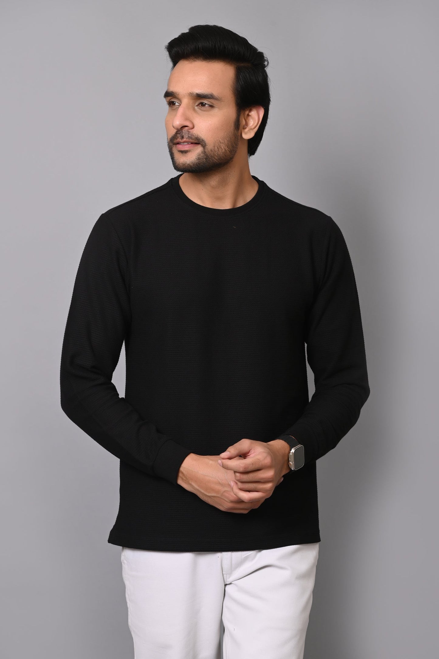 Arbour Men Round Neck Slim Fit Full Sleeves T-Shirt