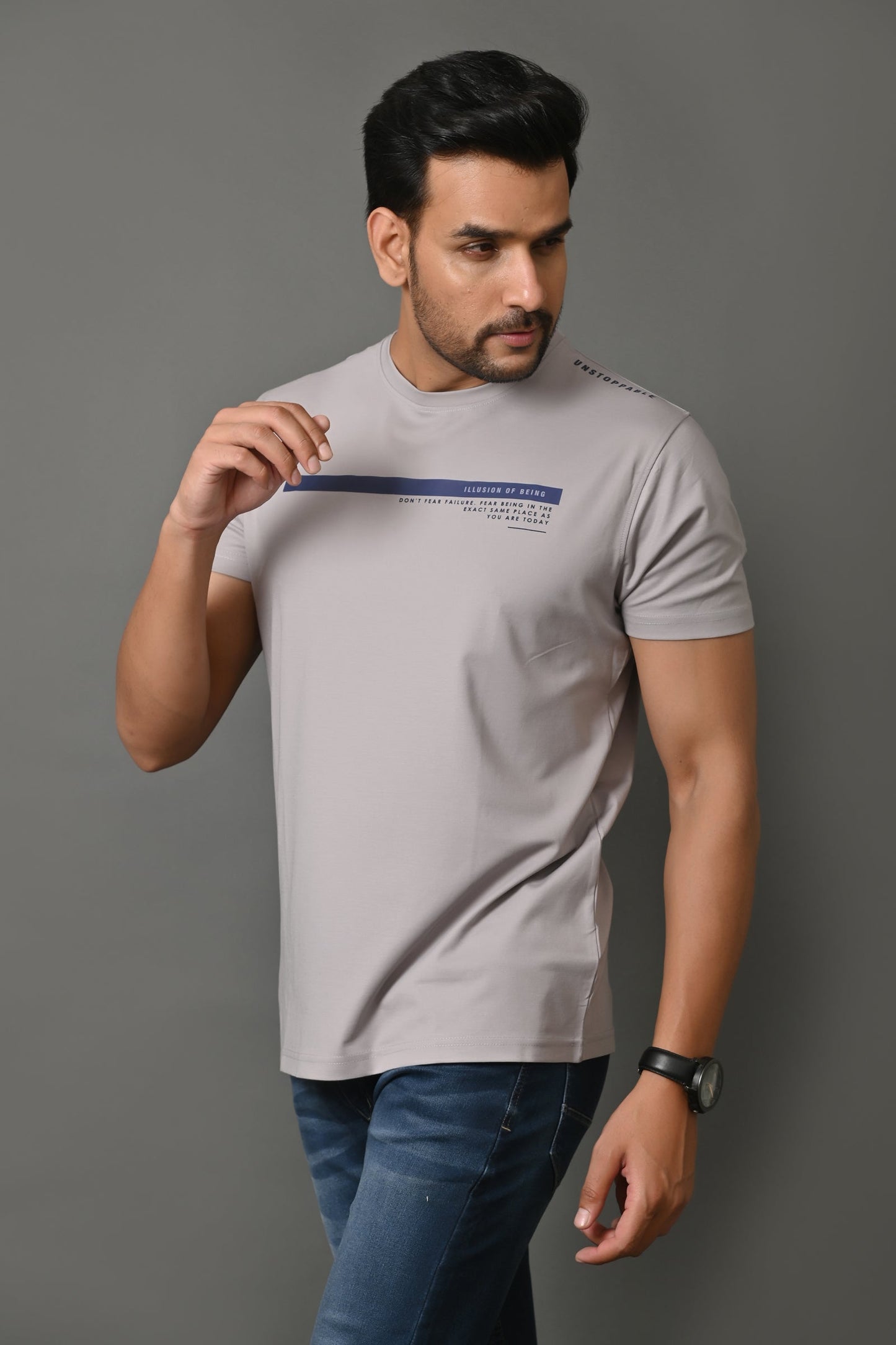 Arbour Men Round Neck Slim Fit Half Sleeves T-Shirt