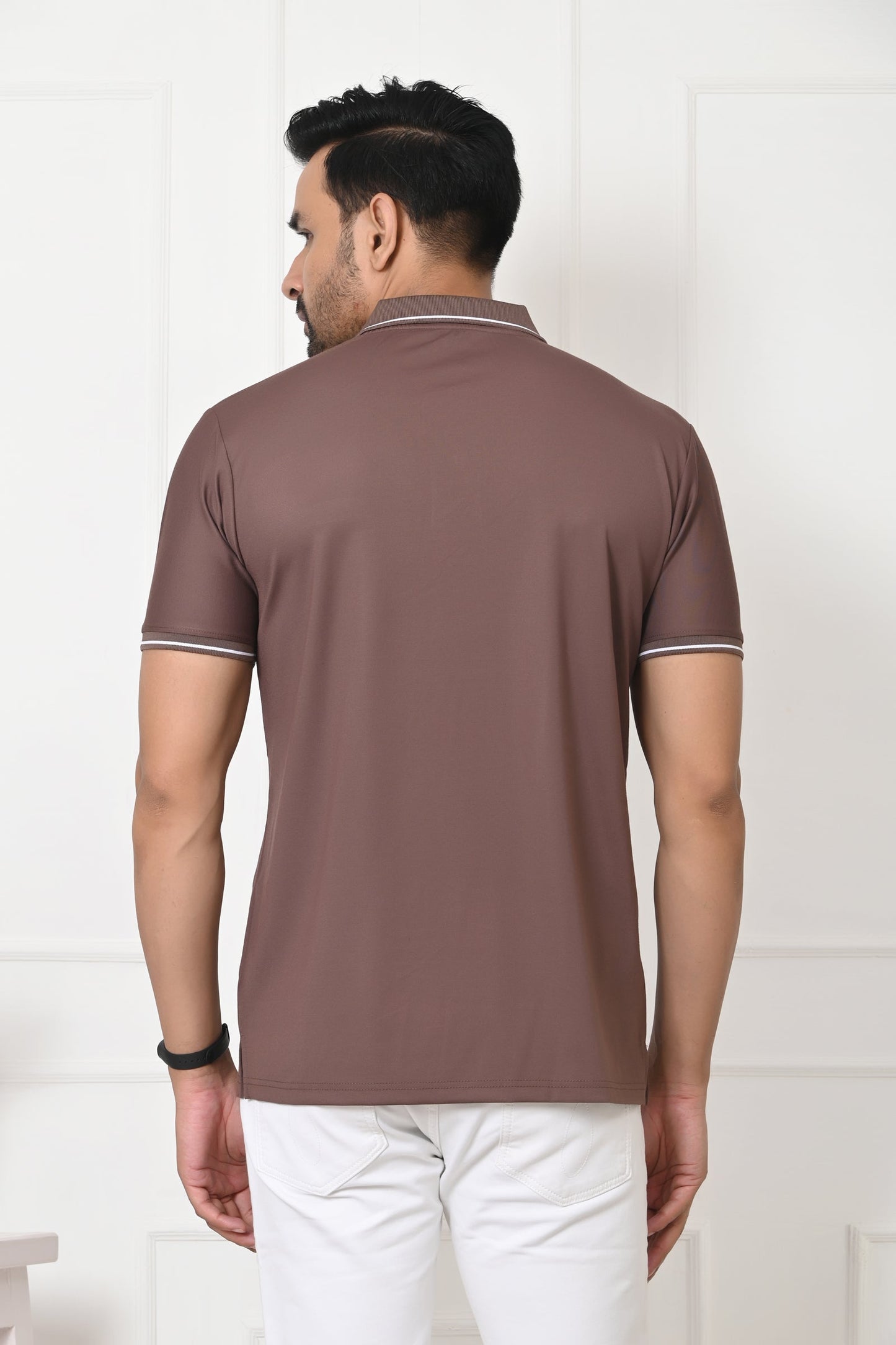 Arbour Men Polo Neck Solid Slim Fit Half Sleeves T-Shirt