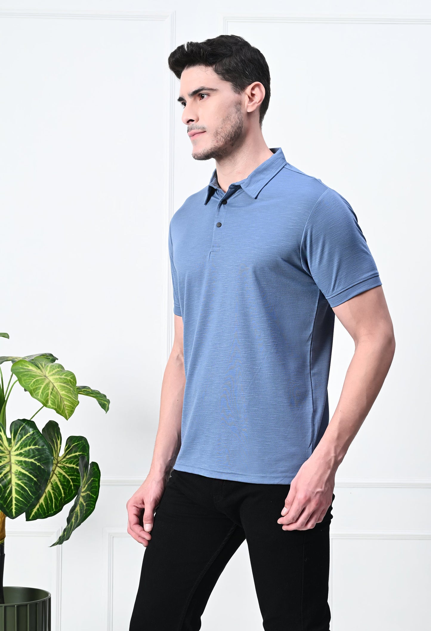 Arbour Men Polo Neck Solid Slim Fit Half Sleeves T-Shirt