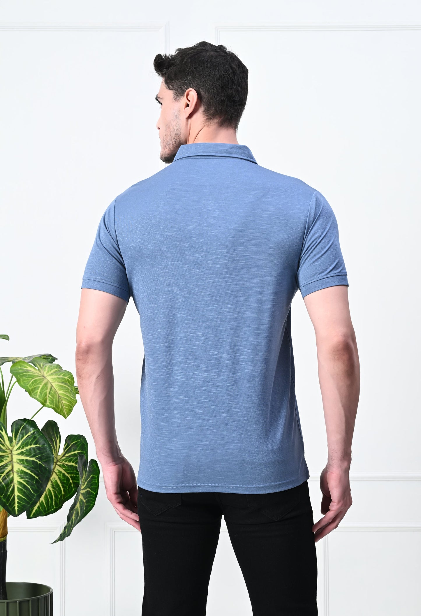 Arbour Men Polo Neck Solid Slim Fit Half Sleeves T-Shirt