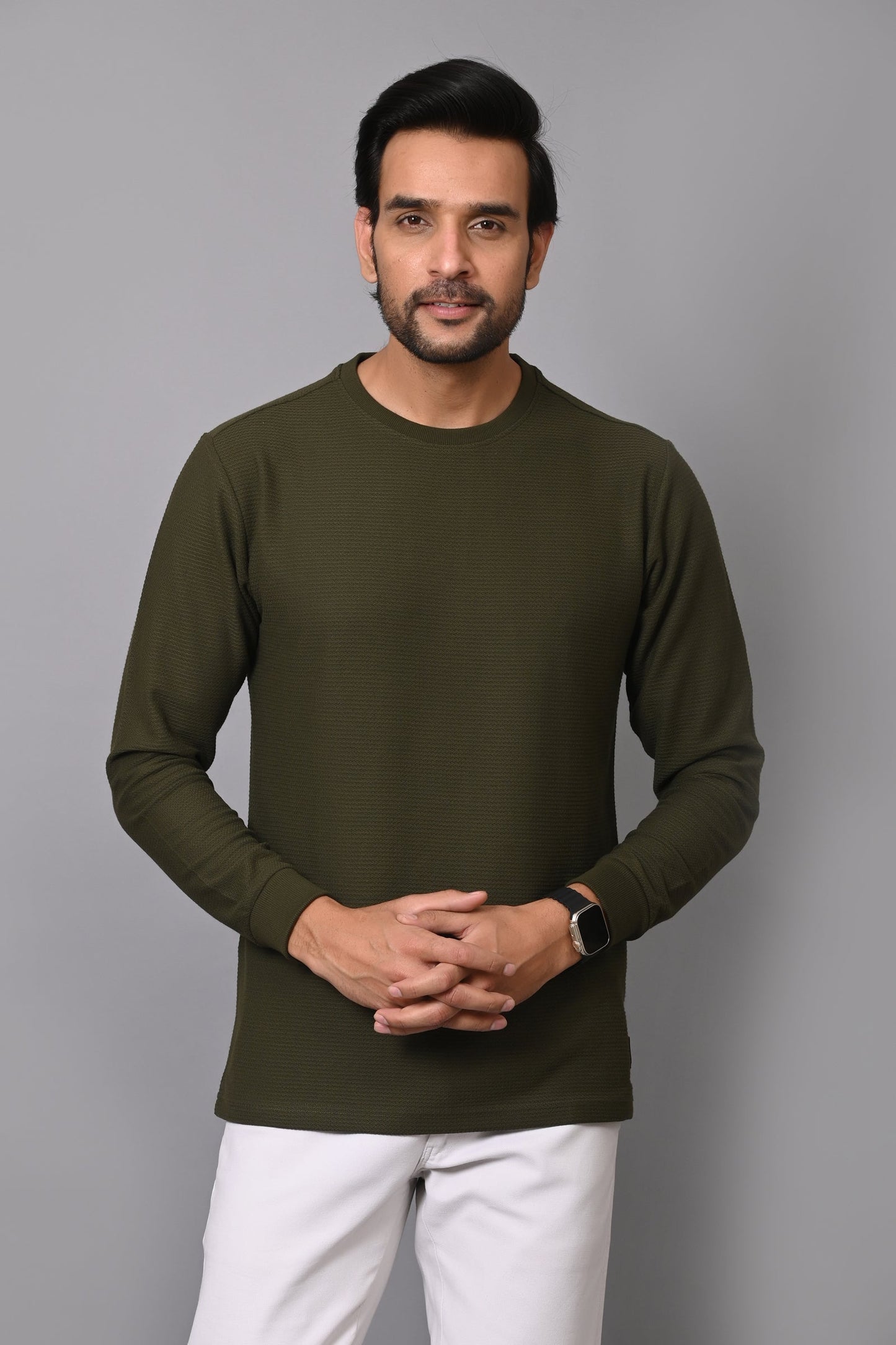 Arbour Men Round Neck Slim Fit Full Sleeves T-Shirt