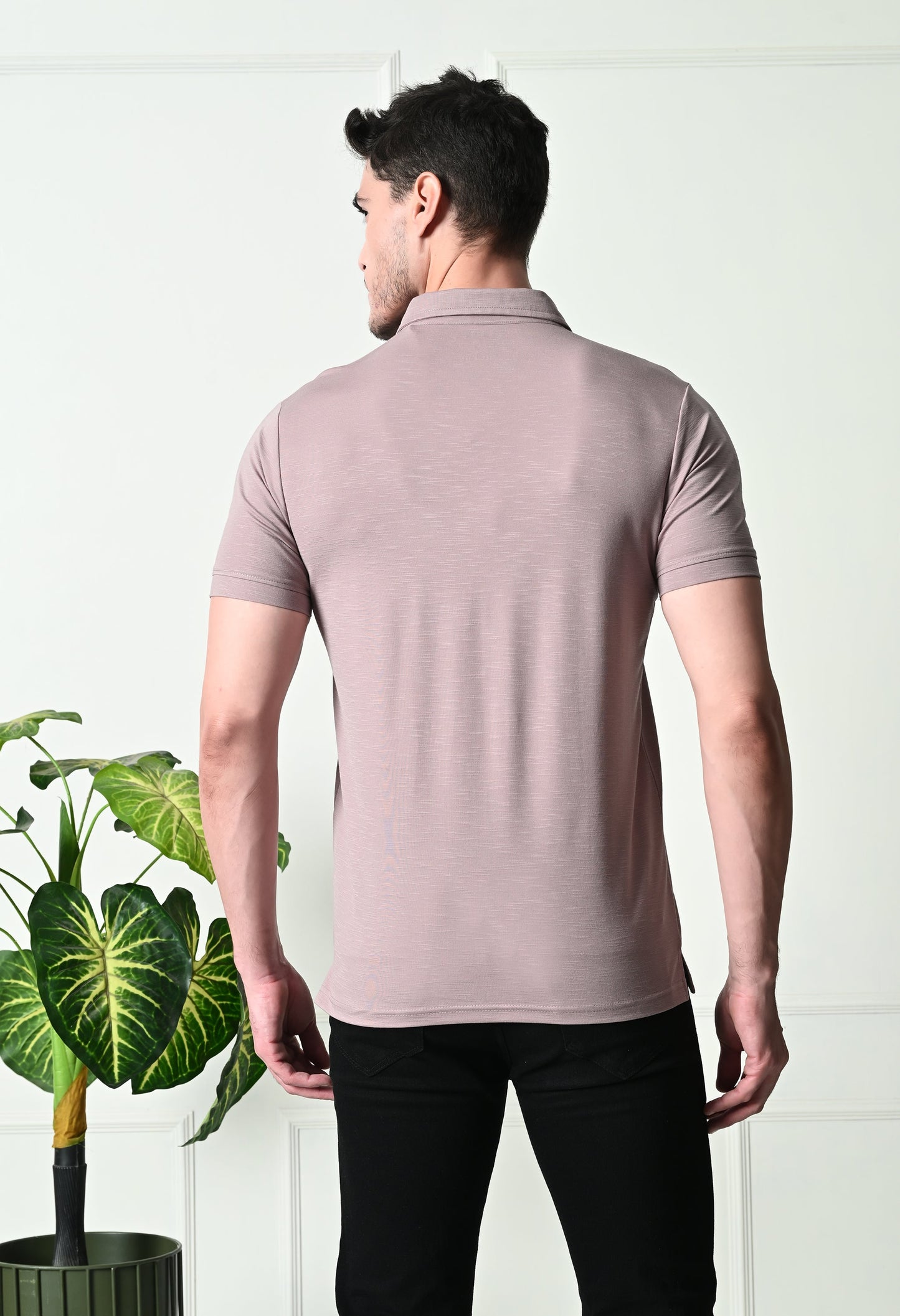 Arbour Men Polo Neck Solid Slim Fit Half Sleeves T-Shirt