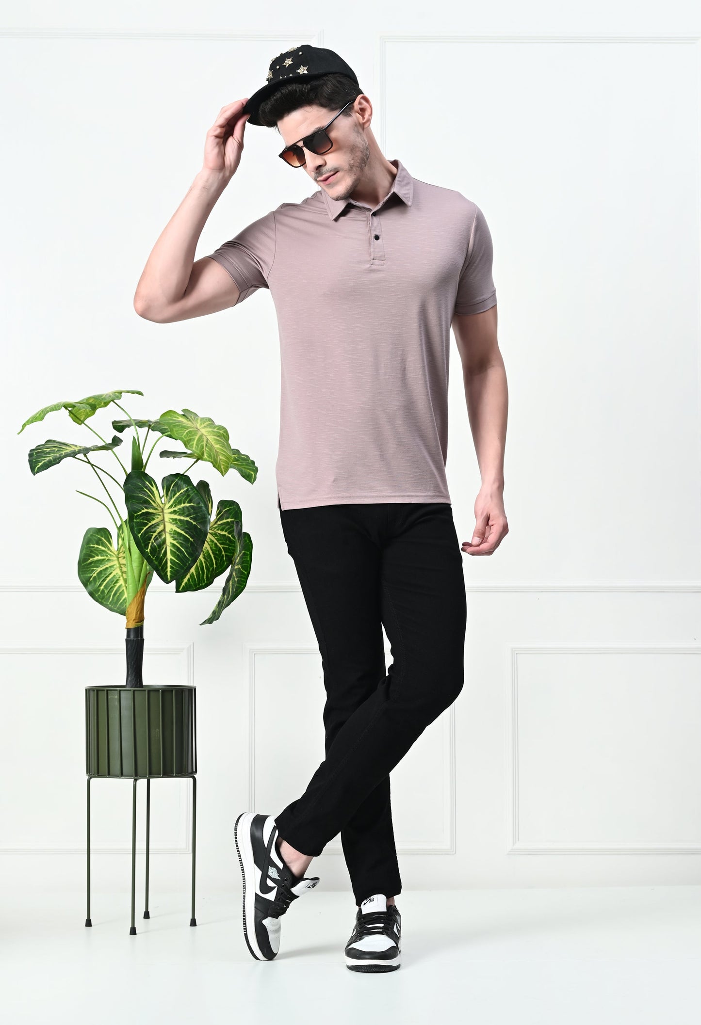 Arbour Men Polo Neck Solid Slim Fit Half Sleeves T-Shirt