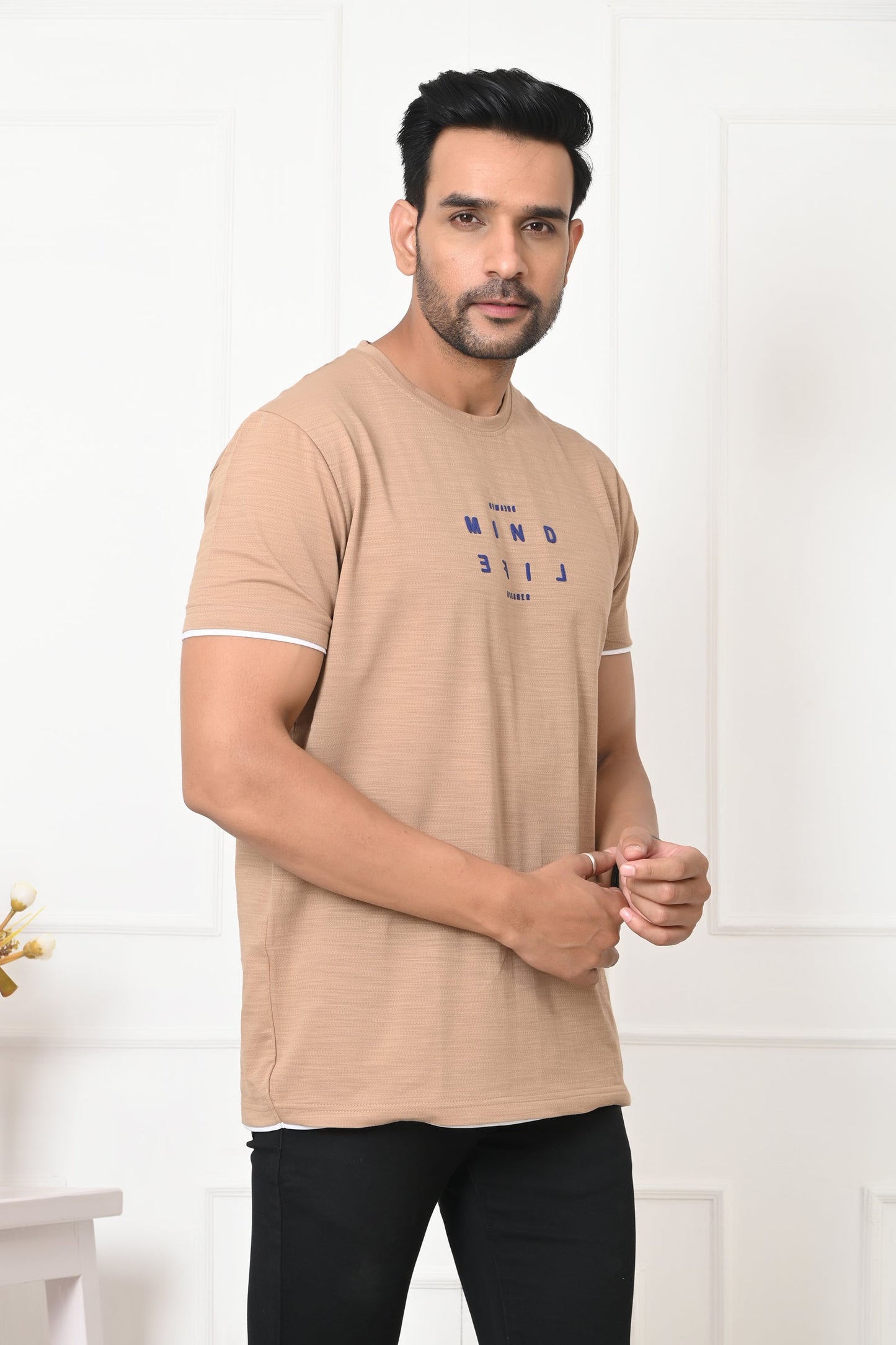 Arbour Men Round Neck Stylish Slim Fit T-Shirt