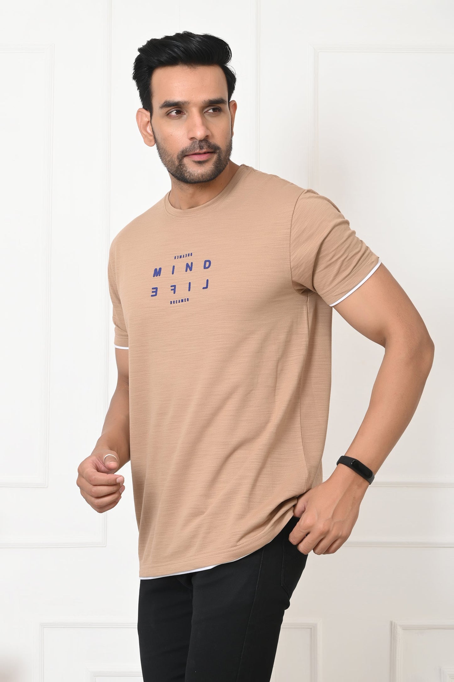 Arbour Men Round Neck Stylish Slim Fit T-Shirt