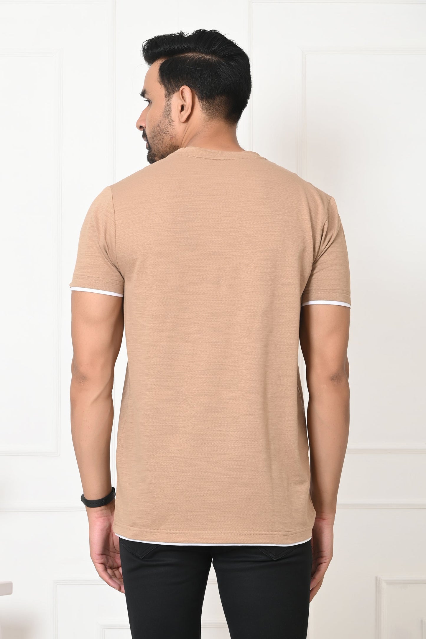 Arbour Men Round Neck Stylish Slim Fit T-Shirt