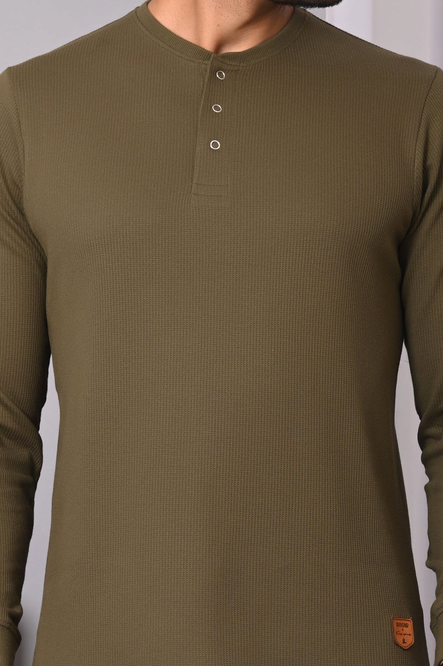 Arbour  Men Henley Neck Full Sleeves T-Shirt