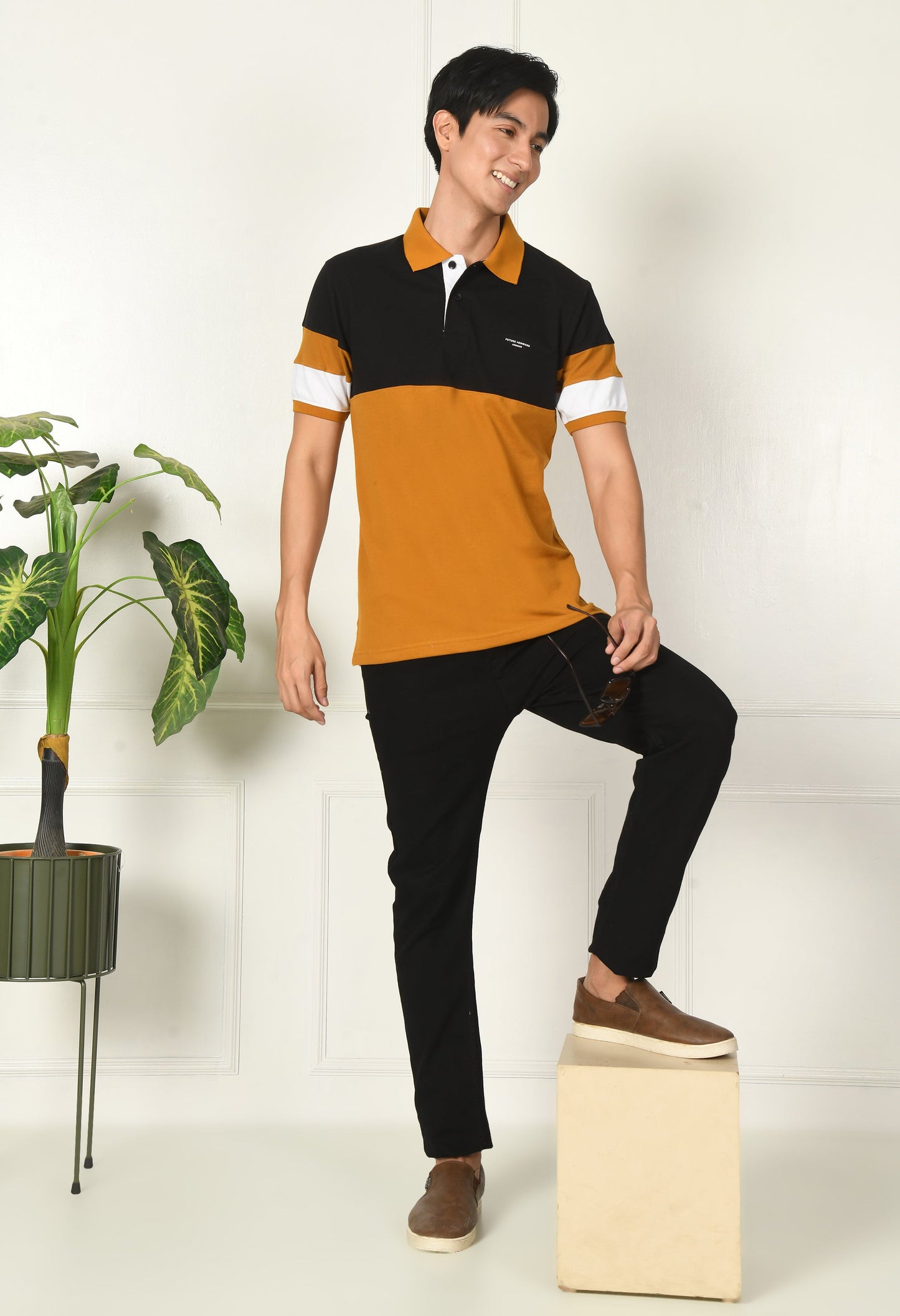 Arbour Men Polo Neck Casual Half Sleeves Slim Fit T-Shirt