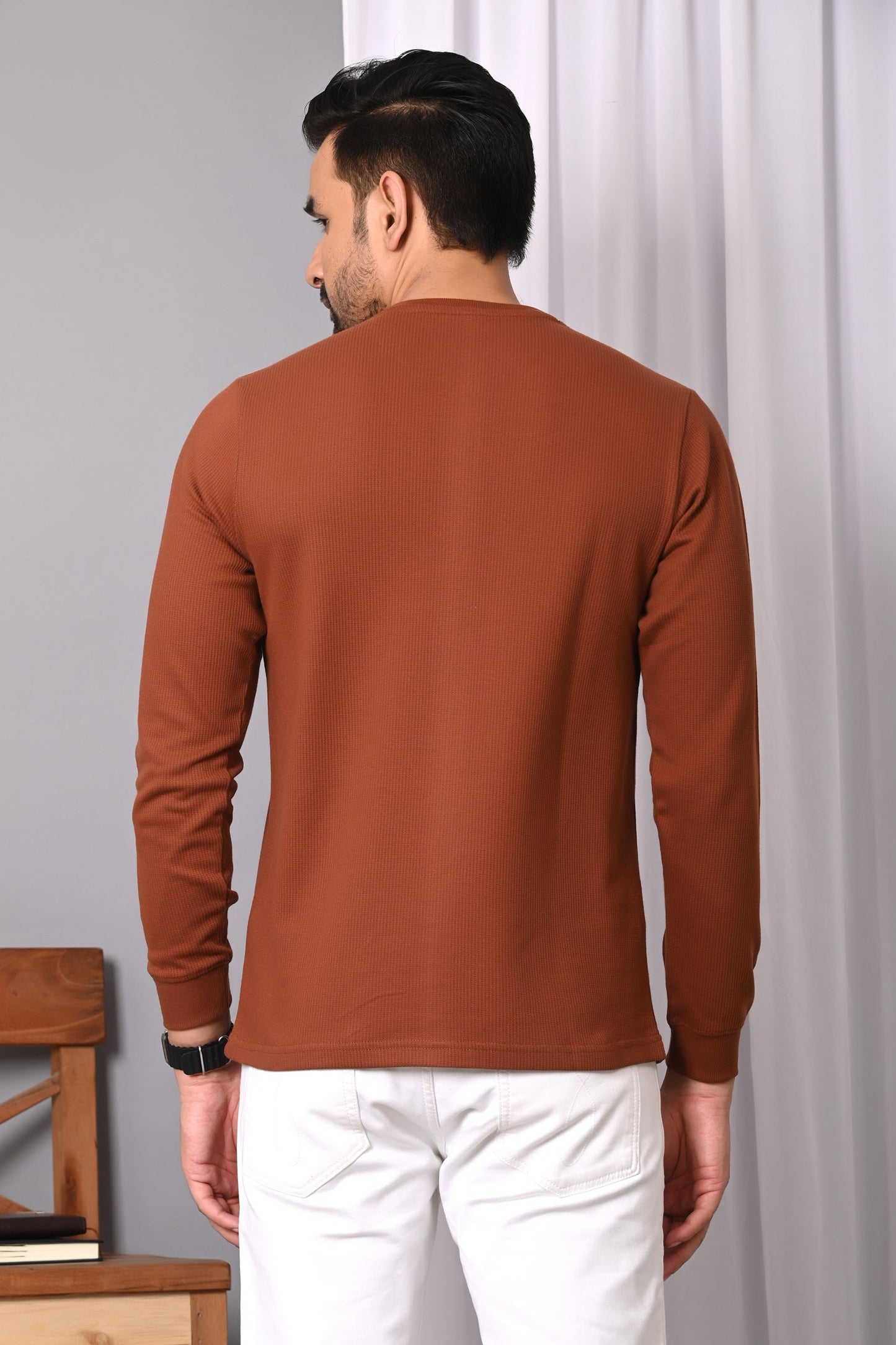 Arbour  Men Henley Neck Full Sleeves T-Shirt