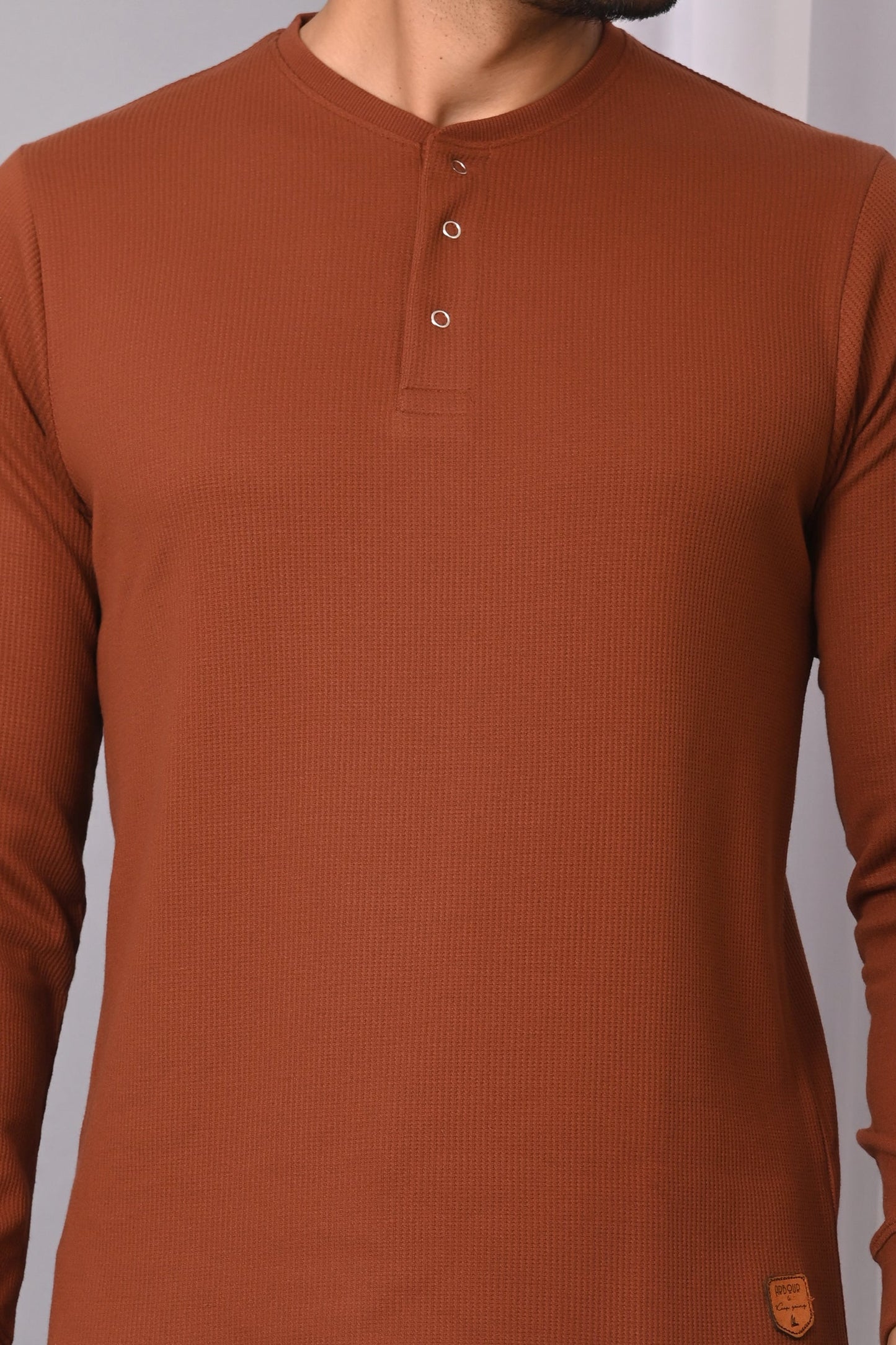 Arbour  Men Henley Neck Full Sleeves T-Shirt