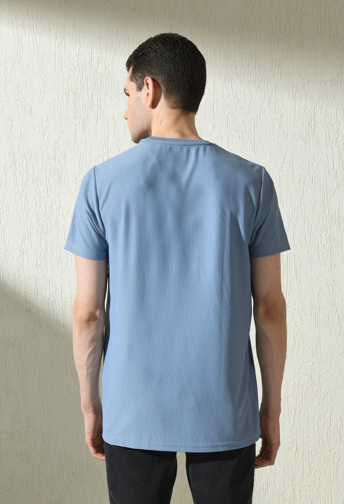 Arbour Men Round Neck Slim Fit Solid Half Sleeves T-Shirt