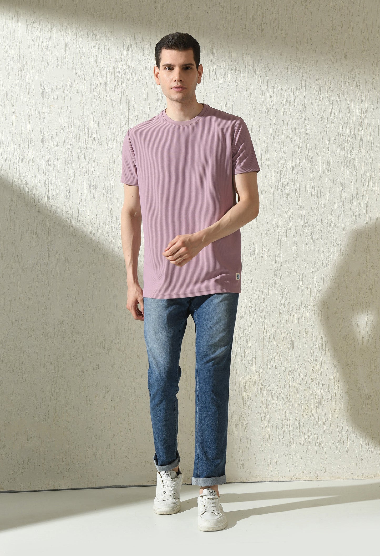 Arbour Men Round Neck Slim Fit Solid Half Sleeves T-Shirt