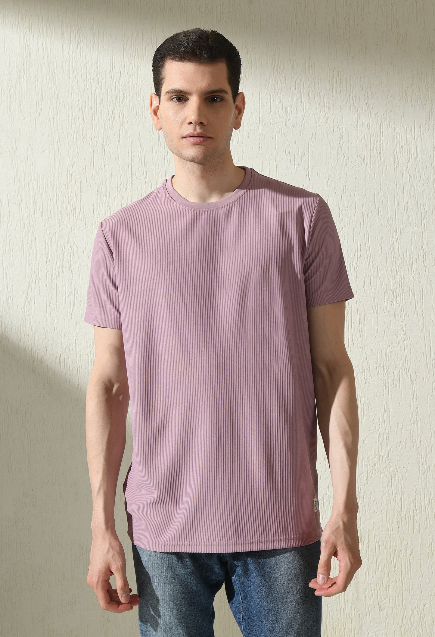 Arbour Men Round Neck Slim Fit Solid Half Sleeves T-Shirt