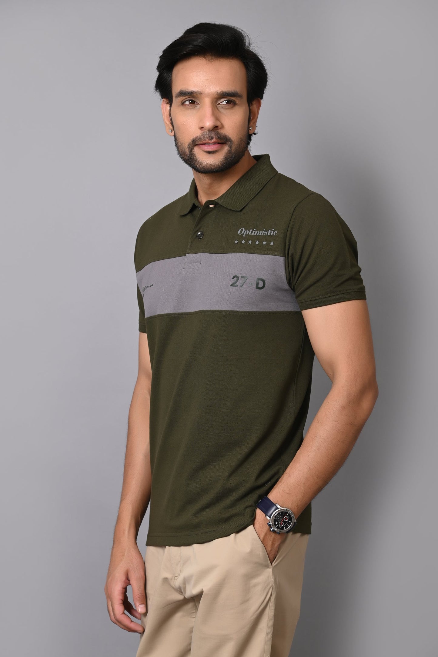 Arbour Men Polo Neck Cotton Blend Half Sleeve T-Shirt