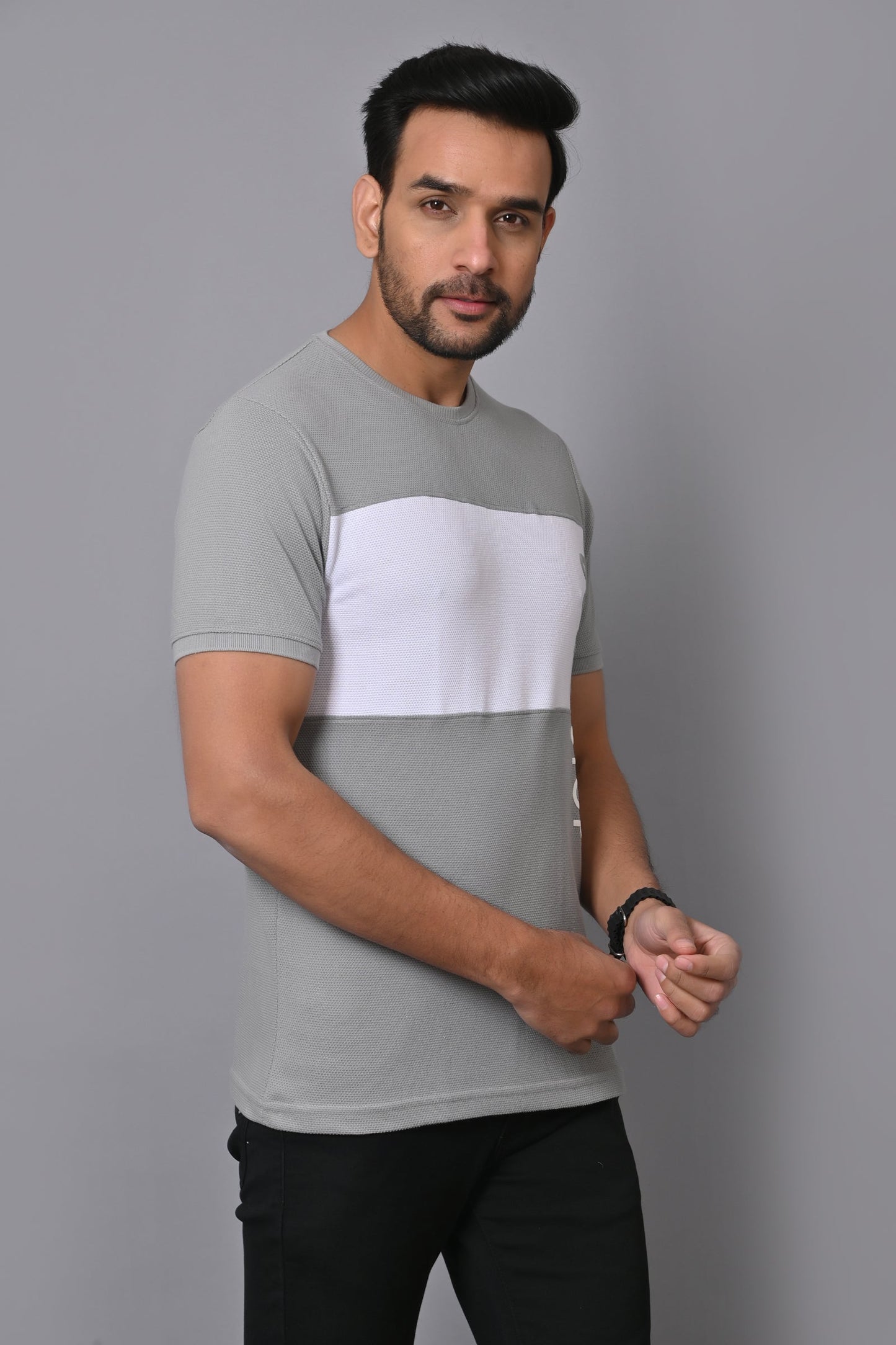 Arbour Men Colourblock Round Neck Cotton Blend Multicolor T-Shirt