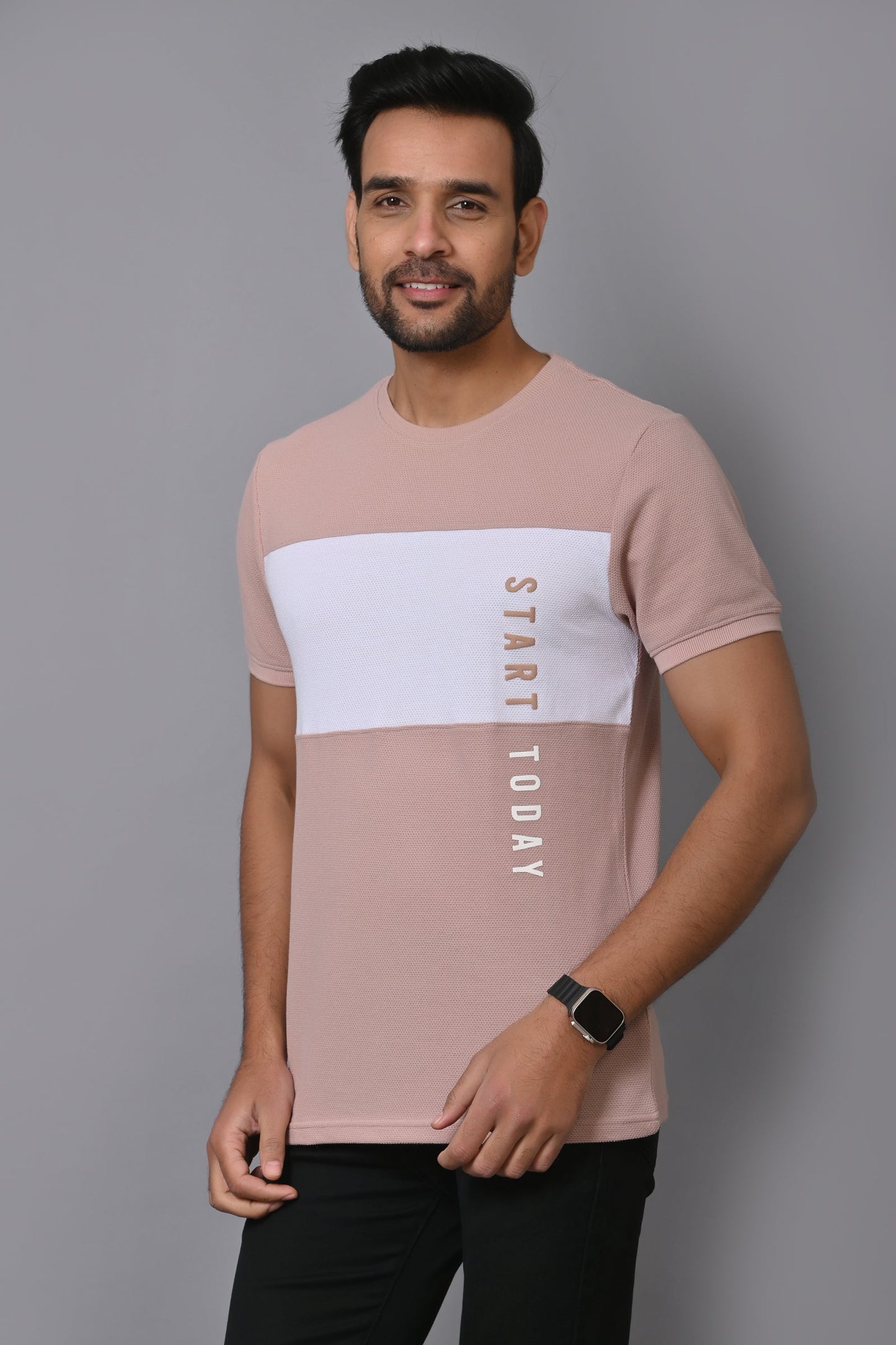 Arbour Men Colourblock Round Neck Cotton Blend Multicolor T-Shirt