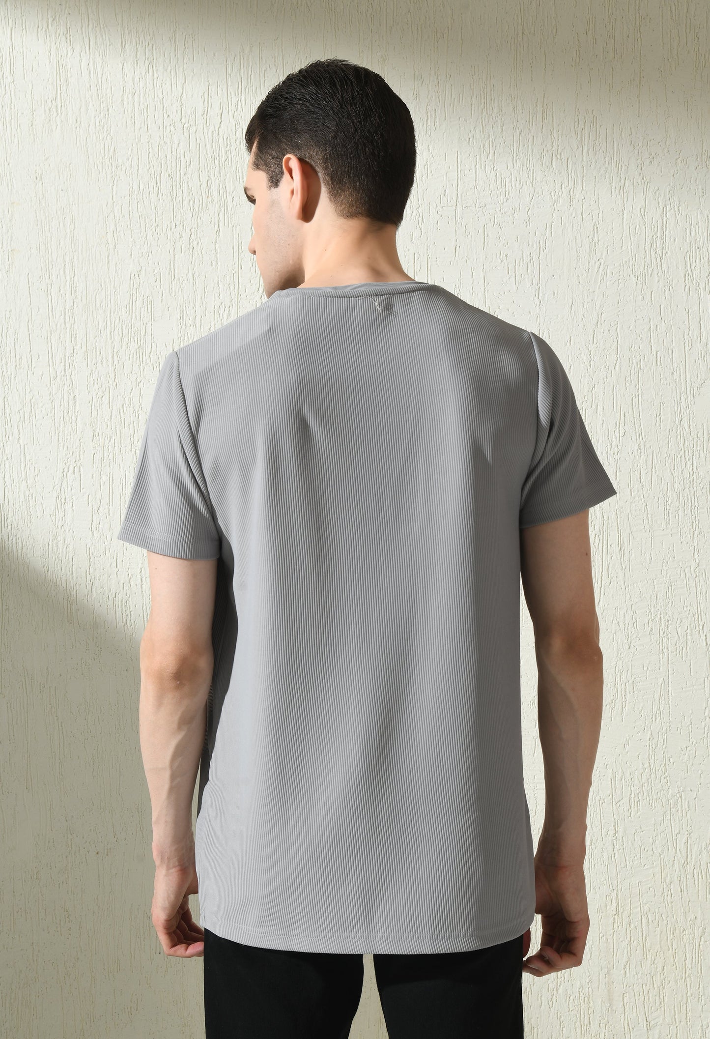 Arbour Men Round Neck Slim Fit Solid Half Sleeves T-Shirt