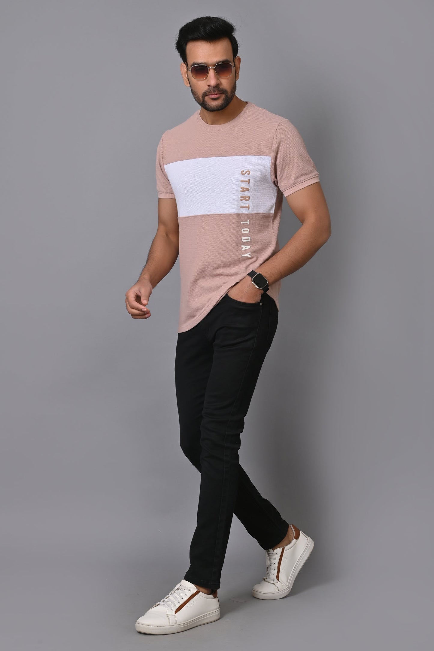 Arbour Men Colourblock Round Neck Cotton Blend Multicolor T-Shirt